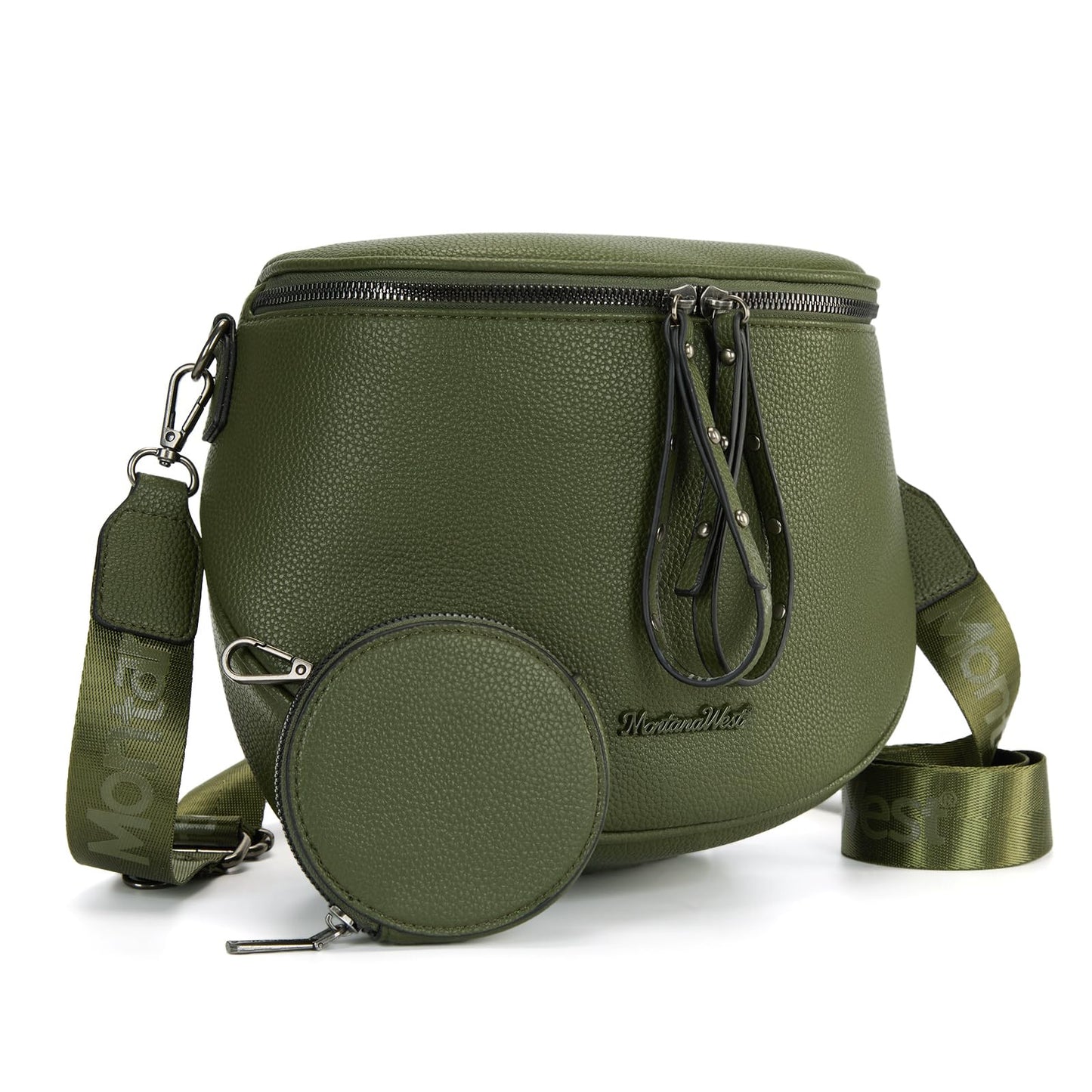 Montana West Crossbody Bag for Women, Large Bum Bag Purse Soft Vegan Leather Travel Fanny Pack with Coin Purse