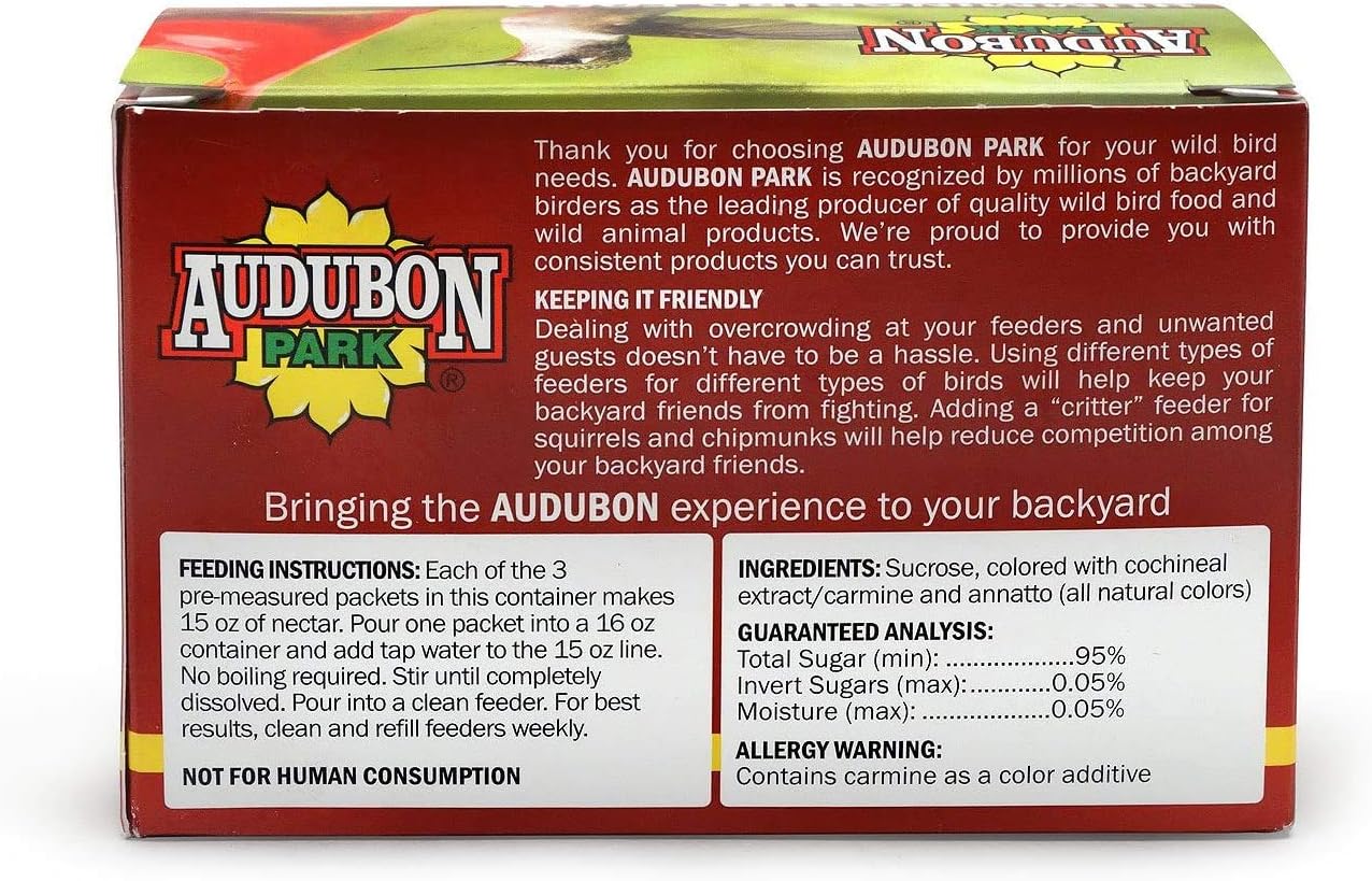 Audubon Park 1661 Hummingbird Food Nectar Powder, Contains (3) 3-Ounce Packets (Thrее Рack)