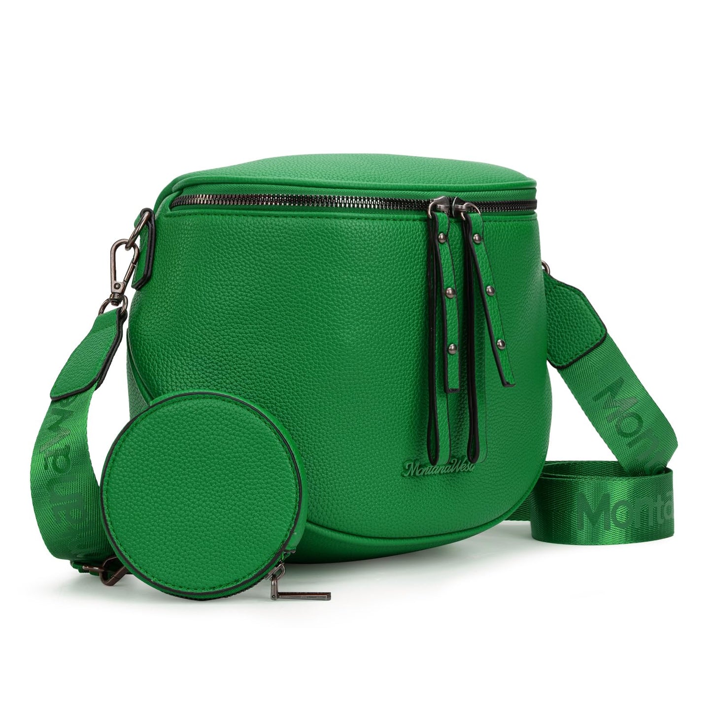 Montana West Crossbody Bag for Women, Large Bum Bag Purse Soft Vegan Leather Travel Fanny Pack with Coin Purse