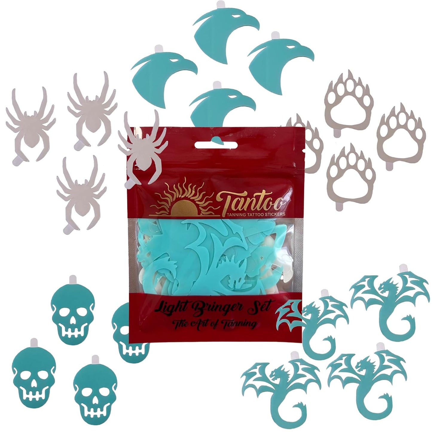 TanToo Tanning Stickers | Self Adhesive Tanning Stickers For Body | Ideal for Summer And Beach | Light Bringer Set Version 2