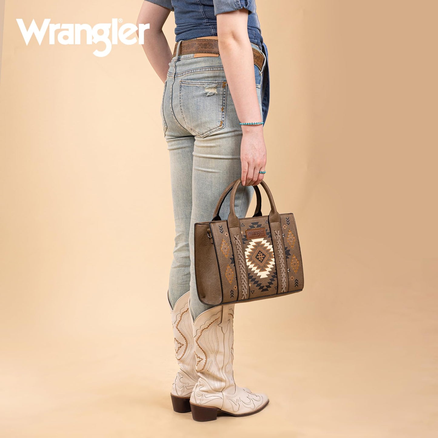 Wrangler Tote Bag for Women Western Purse and Aztec Satchel Handbag