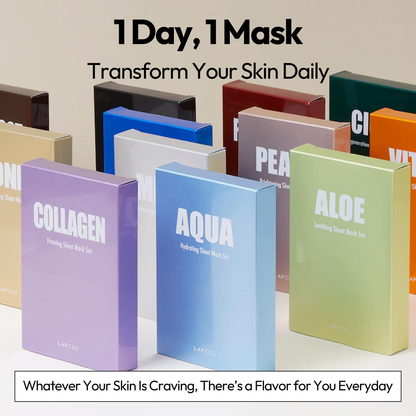 LAPCOS K Beauty Seaweed Sheet Mask - Purifying & Hydrating Face Masks with Hyaluronic Acid & Squalane for Dull, Dry Skin & Uneven Texture - Highly Breathable Lyocell Sheet Korean Skin Care (Pack of 5)
