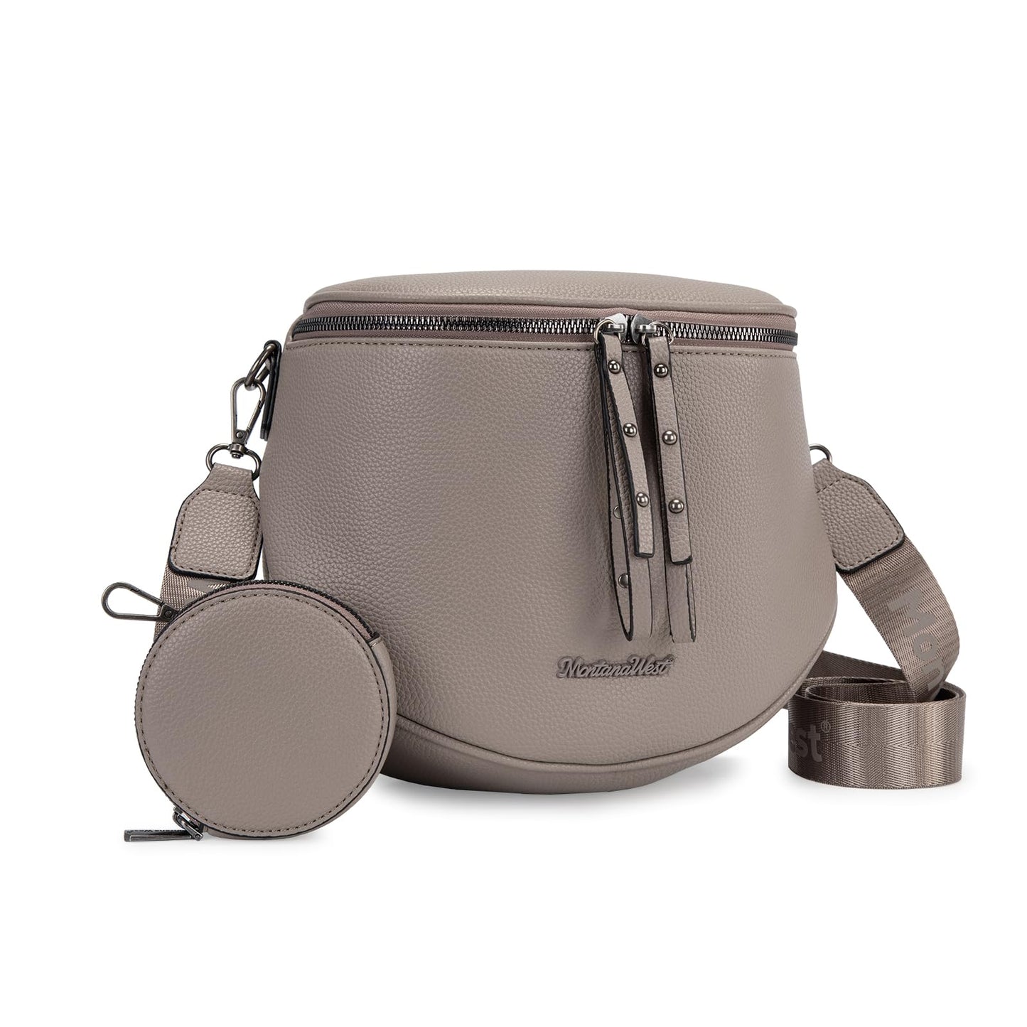 Montana West Crossbody Bag for Women, Large Bum Bag Purse Soft Vegan Leather Travel Fanny Pack with Coin Purse