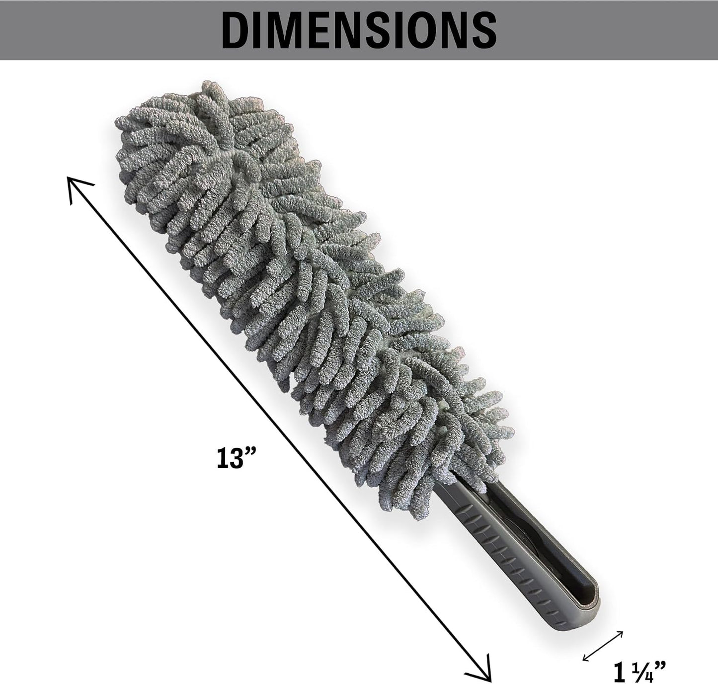 2 in 1 Car Duster Exterior | 13" Car Duster with Scrubbing and Mop Side | Flexible Design for Easy Maneuverability
