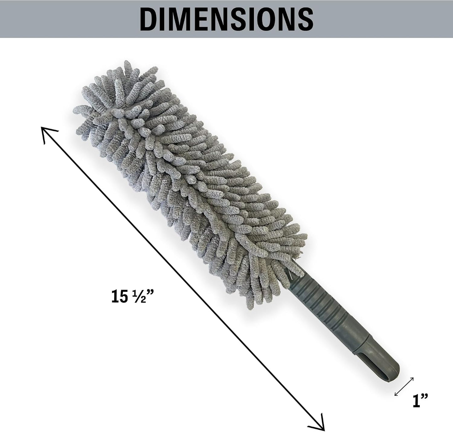 2-in-1 Chenille Car Interior Duster & Mesh Sponge with Handle | Car Duster for Wet & Dry Cleaning & Reusable