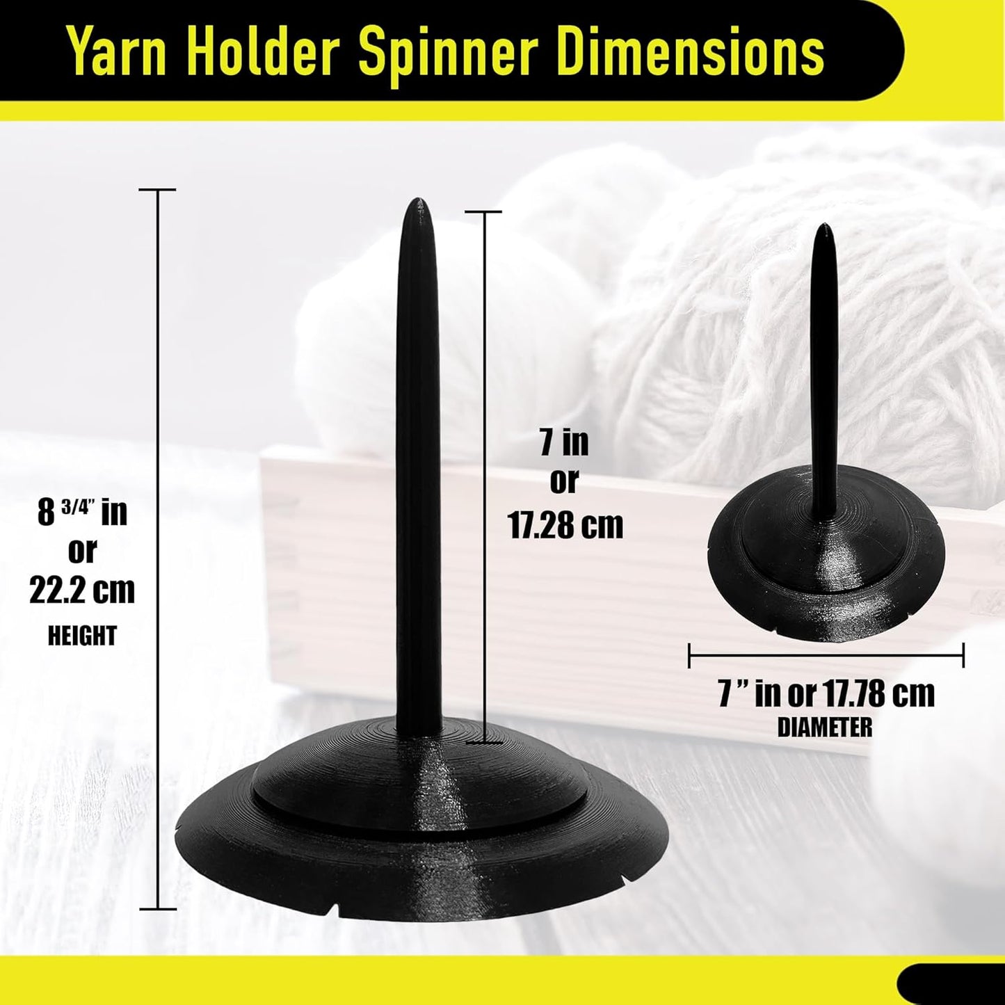 Yarn Holder Spinner For Crocheting And Knitting | Compact Design (Assembly Required)
