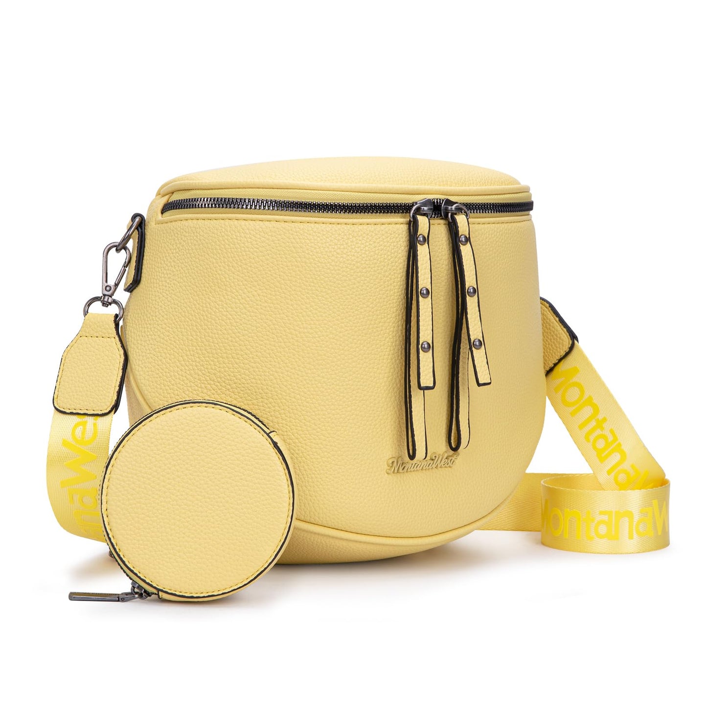 Montana West Crossbody Bag for Women, Large Bum Bag Purse Soft Vegan Leather Travel Fanny Pack with Coin Purse