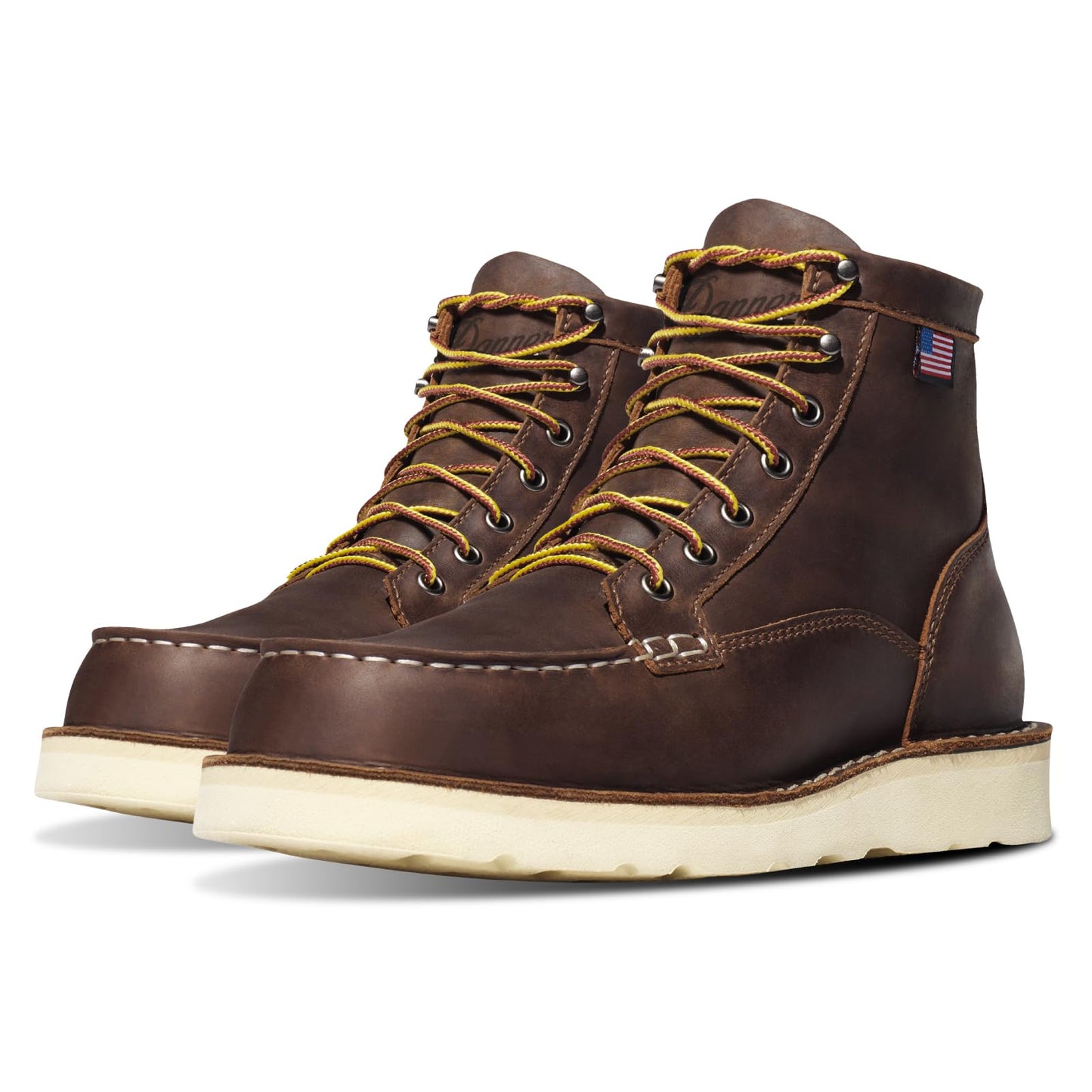 Danner 6” Bull Run Moc Toe Work Boots for Men - Oiled Full-Grain Leather Upper with Non Slip Wedge Outsole and 3-Density Cushion Footbed, EH Resistant