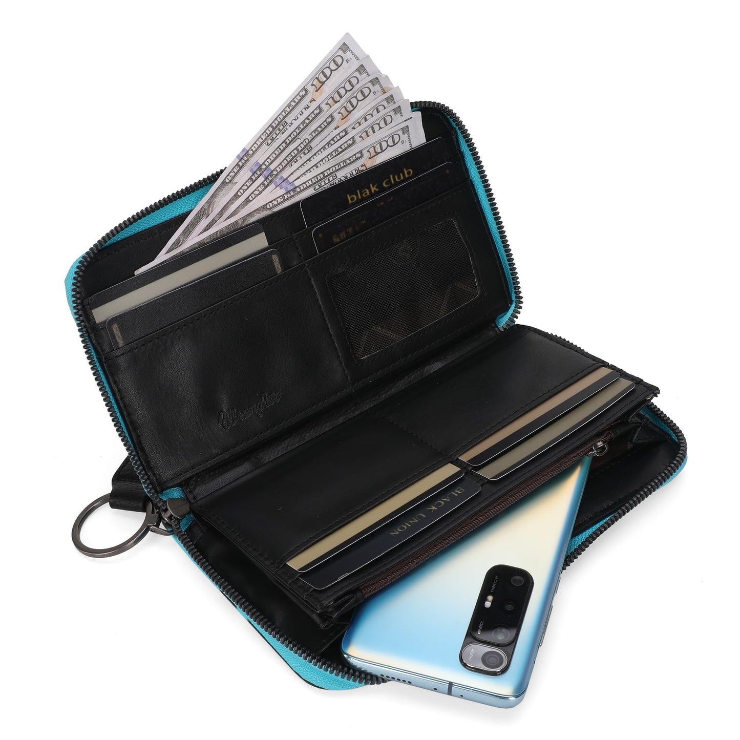X Wrangler Wristlet Western Wallet Boho Aztec Credit Card Holder for Women