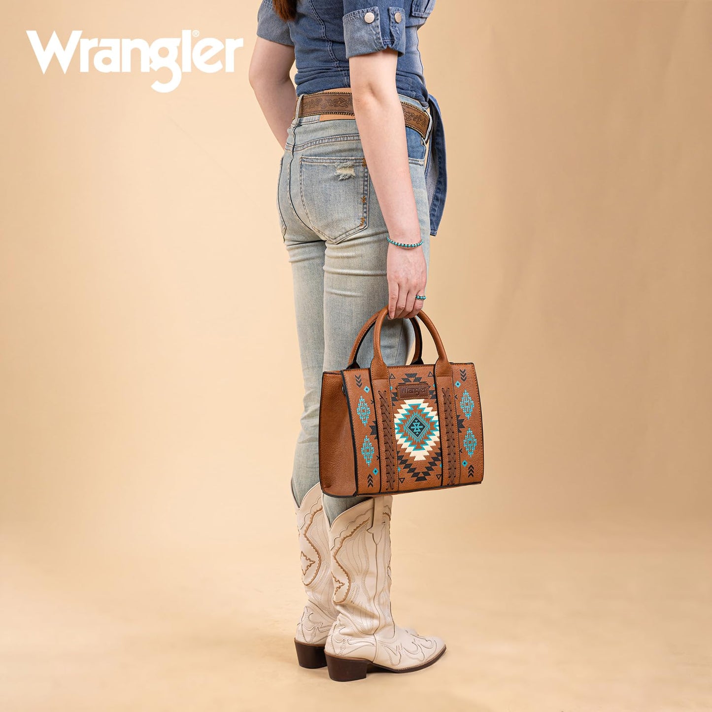 Wrangler Tote Bag for Women Western Purse and Aztec Satchel Handbag