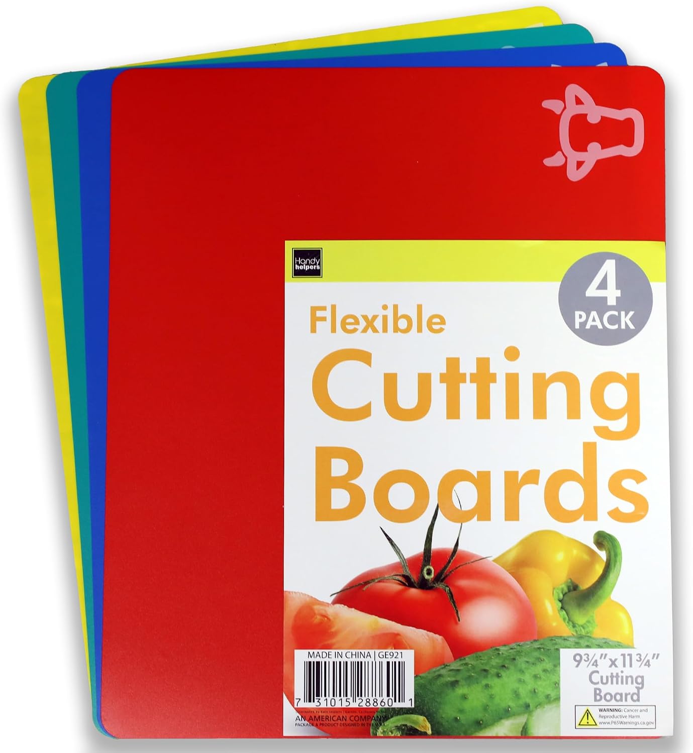 Flexible Cutting Boards BPA Free Set of 4 | Color Coded Plastic Cutting Board Mats To Prevent Cross Contamination | 9.75" x 11.75"