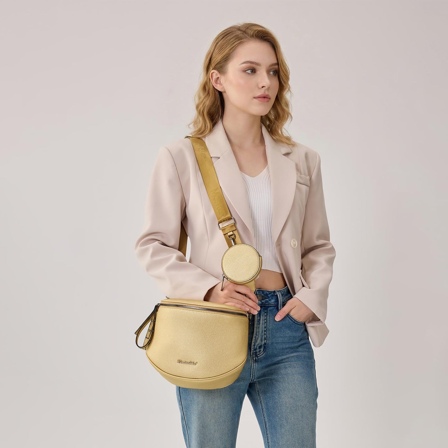 Montana West Crossbody Bag for Women, Large Bum Bag Purse Soft Vegan Leather Travel Fanny Pack with Coin Purse