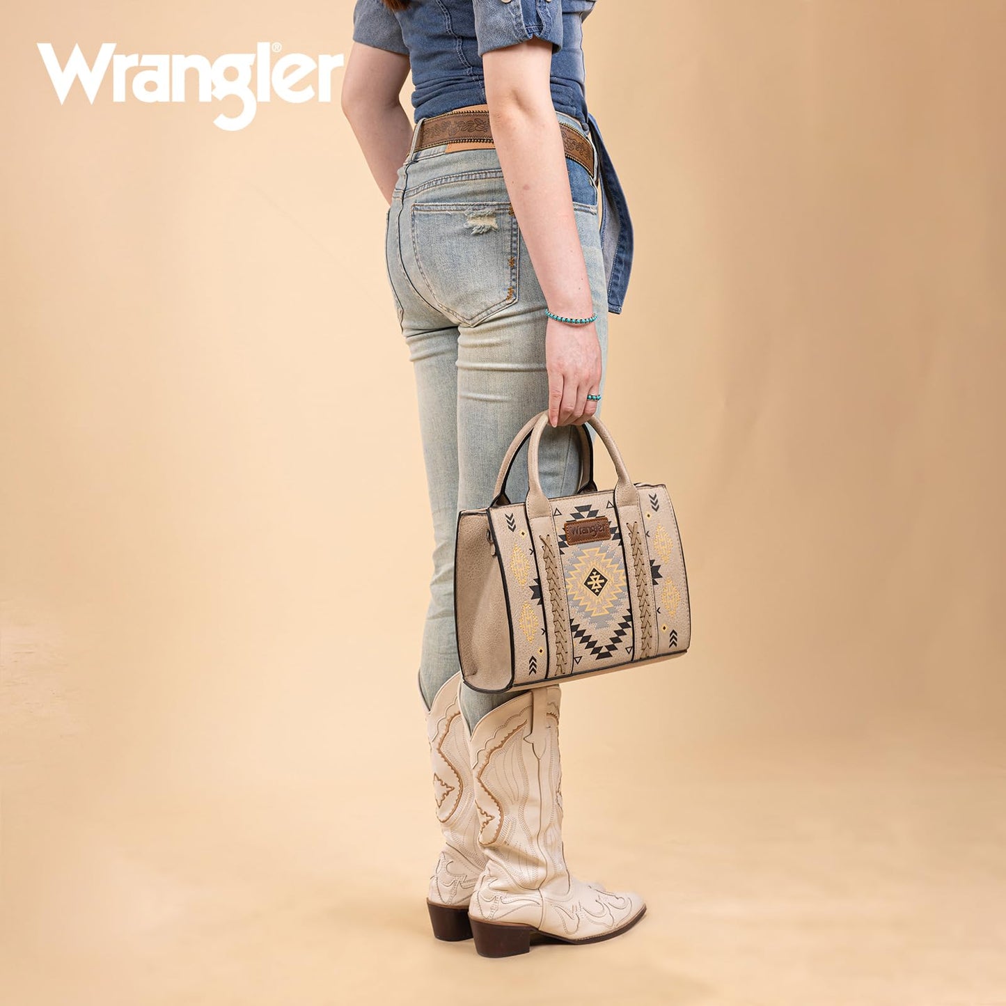 Wrangler Tote Bag for Women Western Purse and Aztec Satchel Handbag