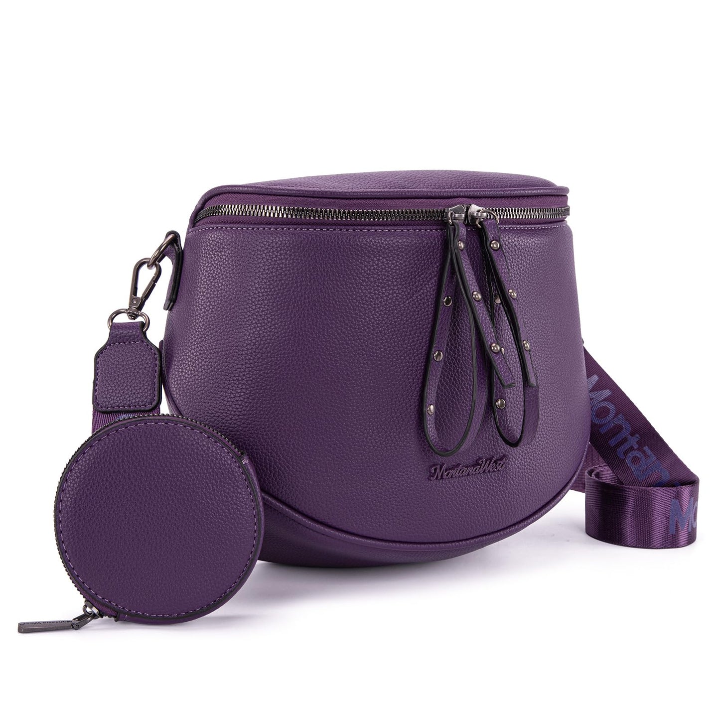 Montana West Crossbody Bag for Women, Large Bum Bag Purse Soft Vegan Leather Travel Fanny Pack with Coin Purse