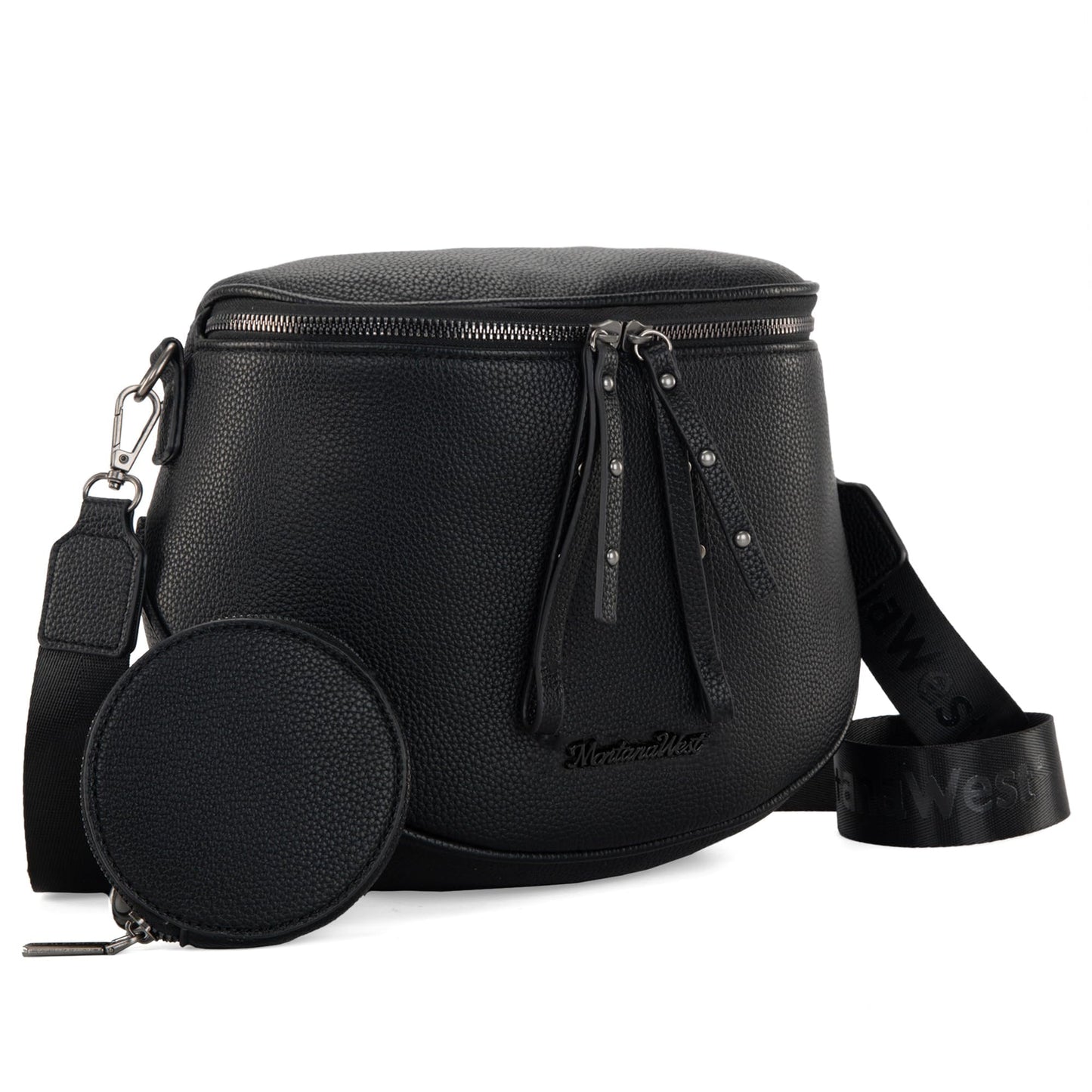 Montana West Crossbody Bag for Women, Large Bum Bag Purse Soft Vegan Leather Travel Fanny Pack with Coin Purse