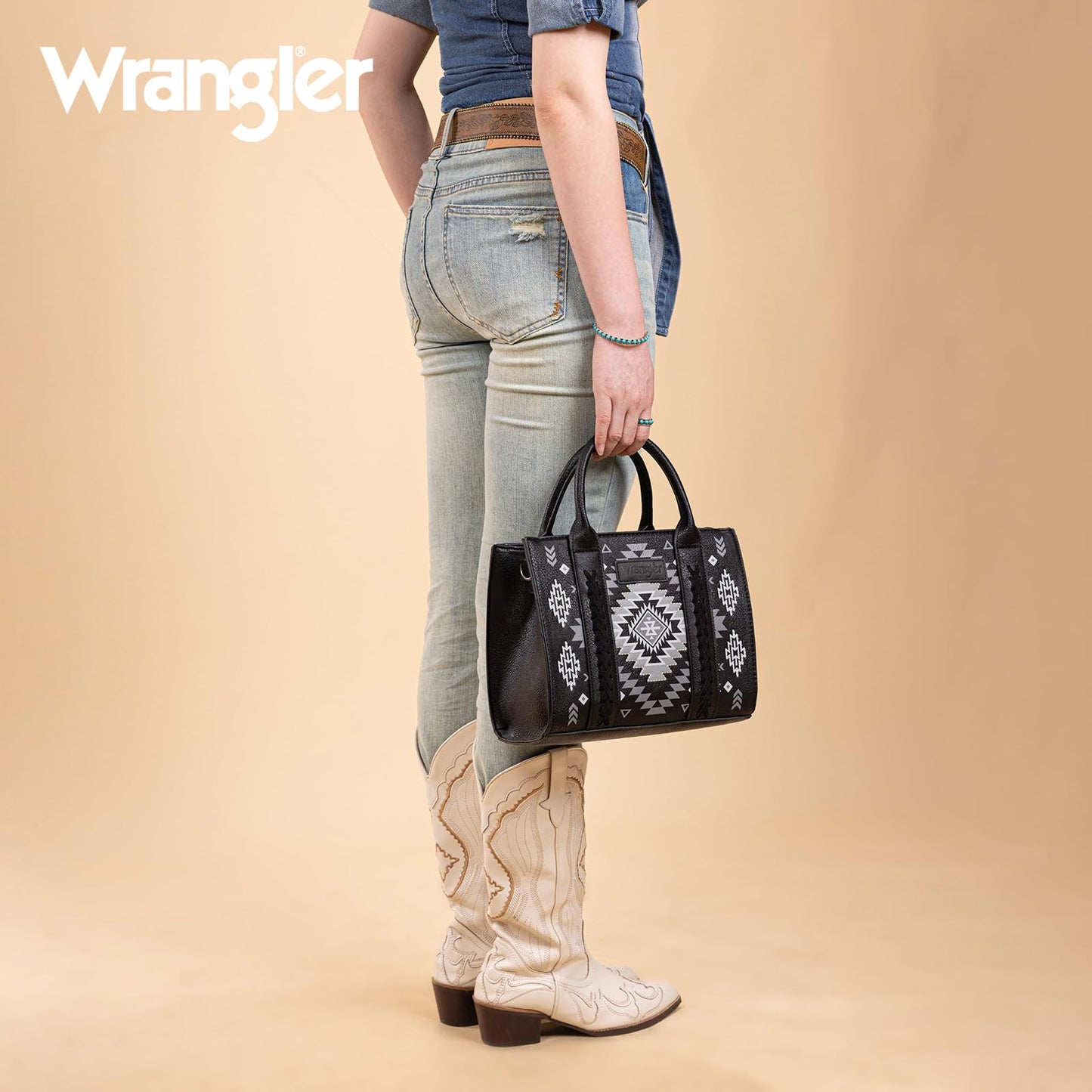 Wrangler Tote Bag for Women Western Purse and Aztec Satchel Handbag