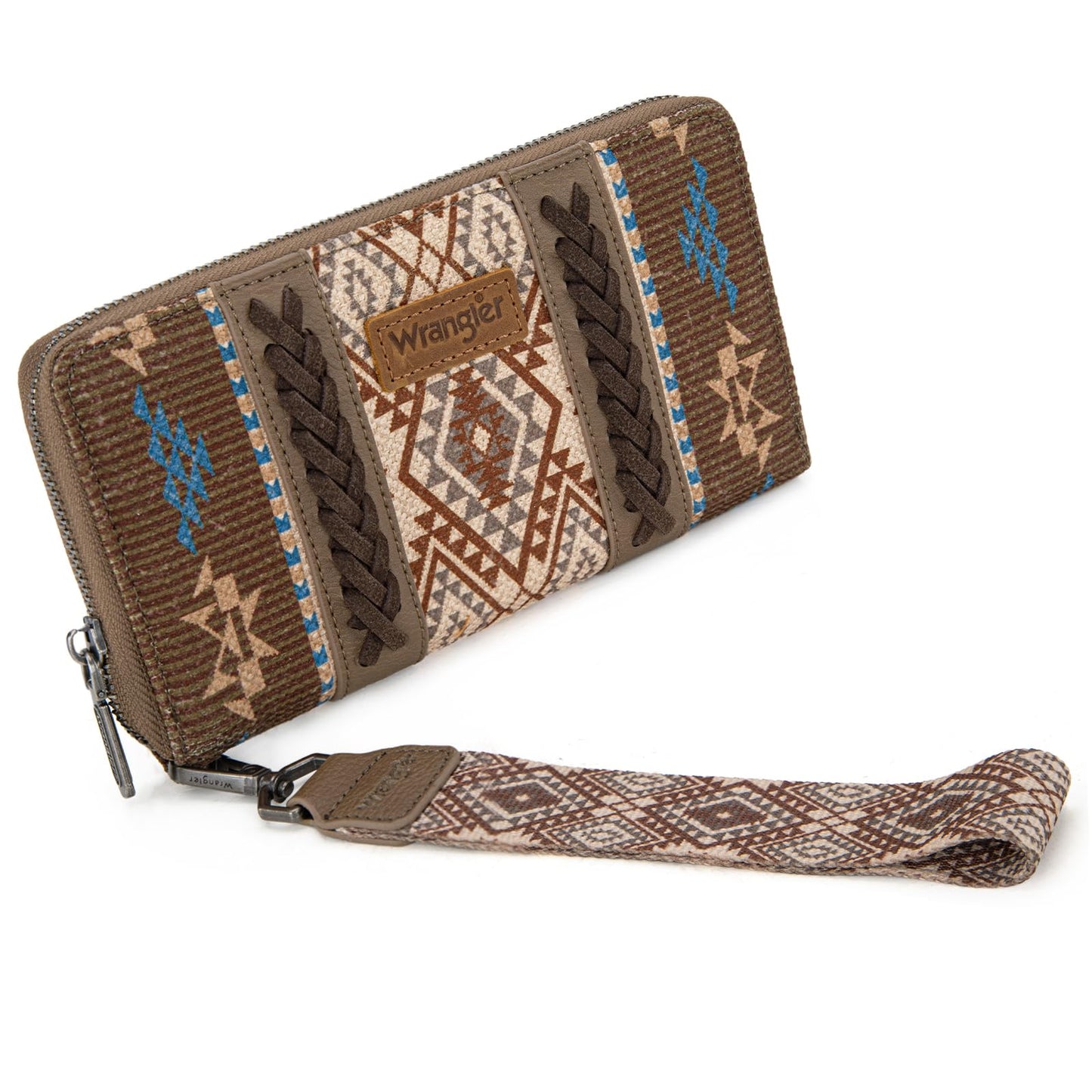 X Wrangler Wristlet Western Wallet Boho Aztec Credit Card Holder for Women