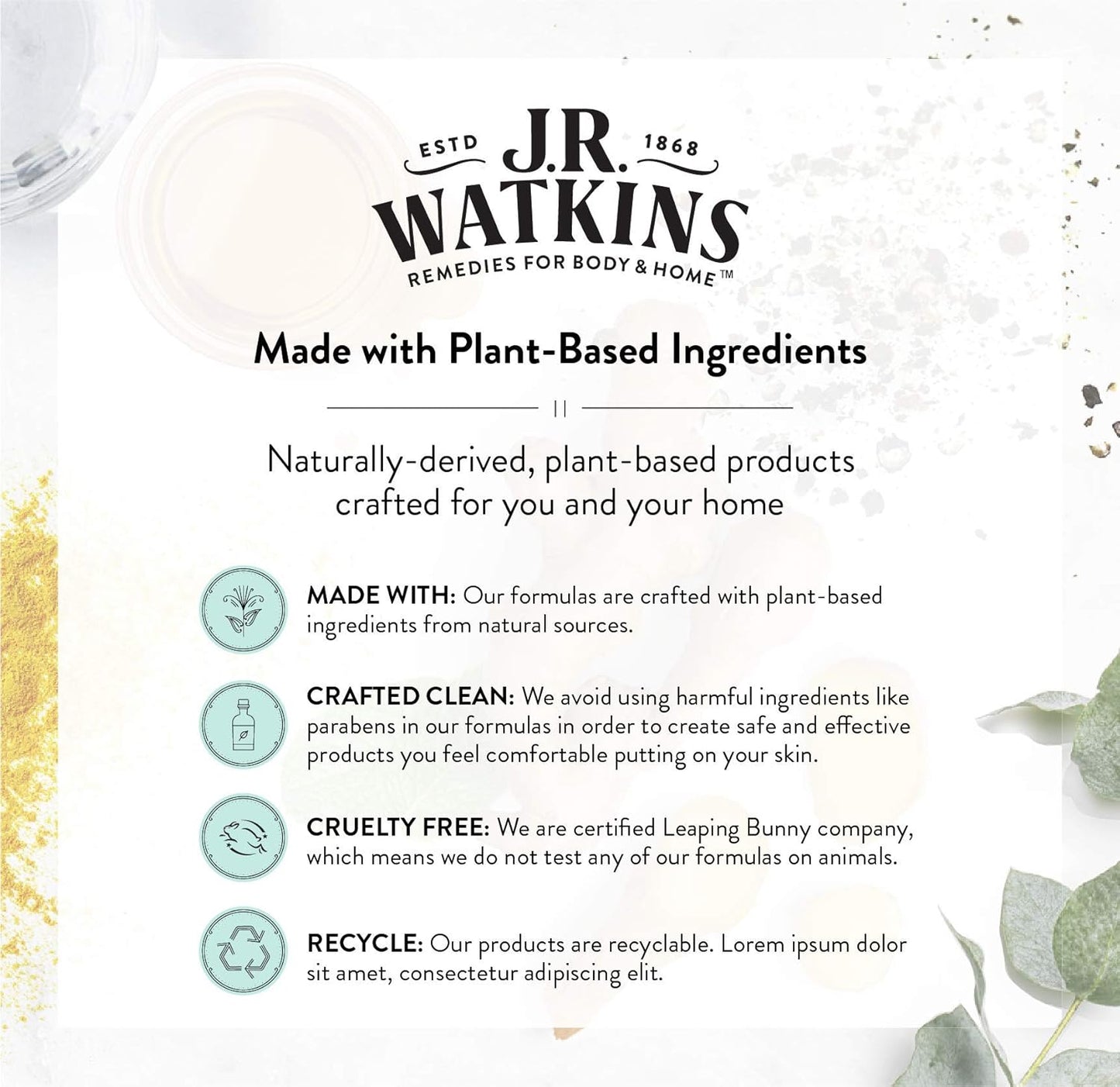 J R Watkins Foot & Body Lotion, Peppermint, 18 fl oz (532 ml)