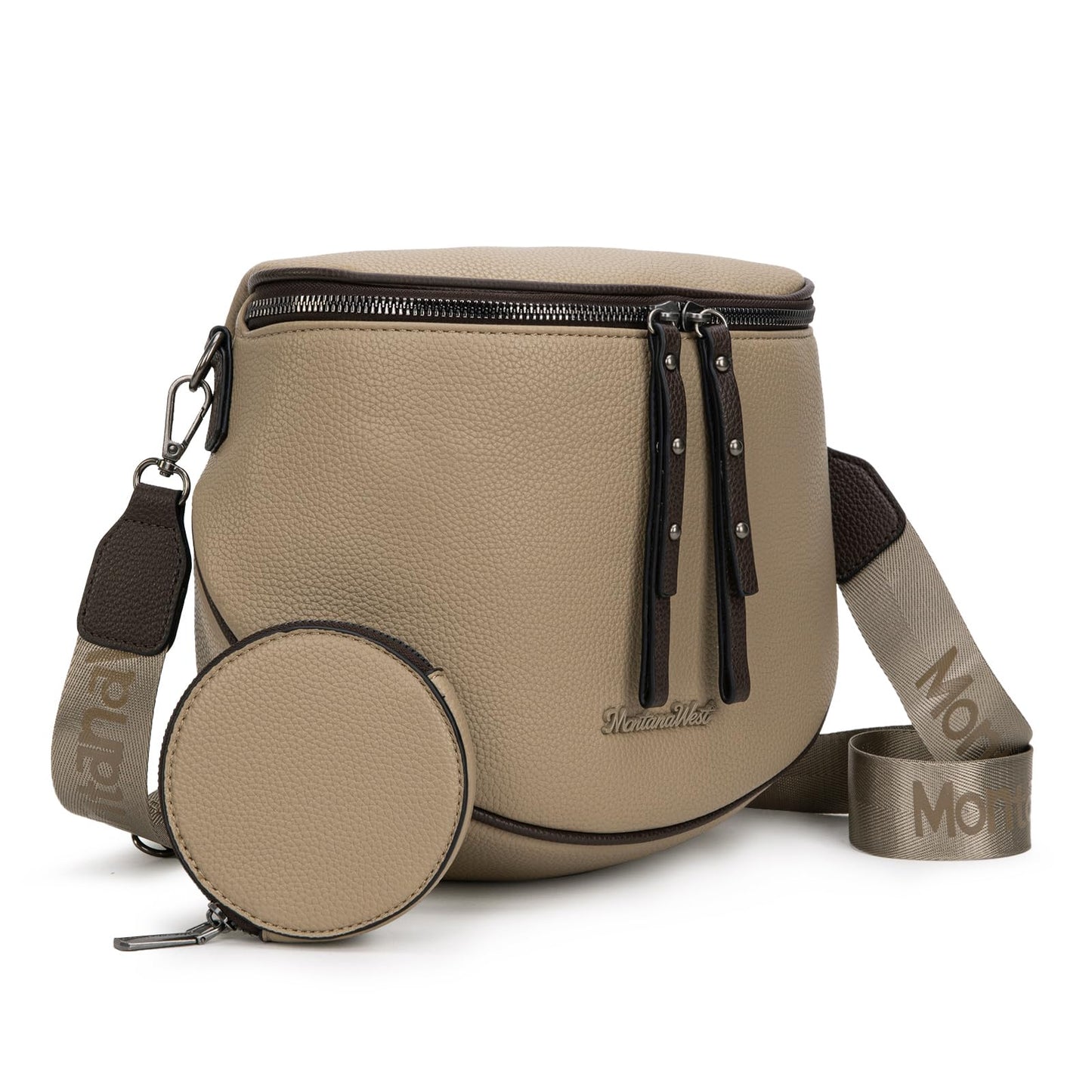 Montana West Crossbody Bag for Women, Large Bum Bag Purse Soft Vegan Leather Travel Fanny Pack with Coin Purse
