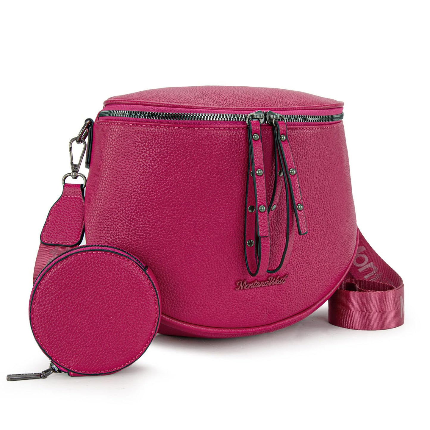 Montana West Crossbody Bag for Women, Large Bum Bag Purse Soft Vegan Leather Travel Fanny Pack with Coin Purse
