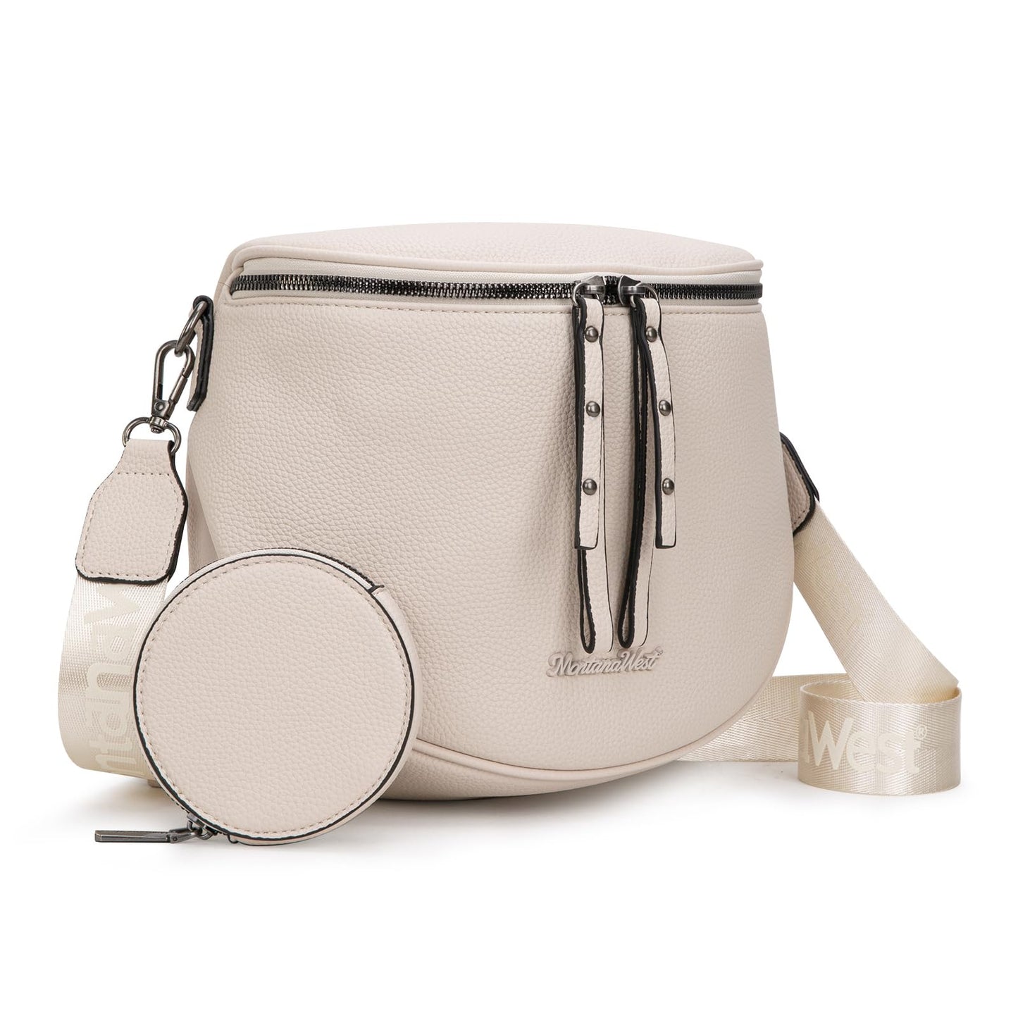 Montana West Crossbody Bag for Women, Large Bum Bag Purse Soft Vegan Leather Travel Fanny Pack with Coin Purse