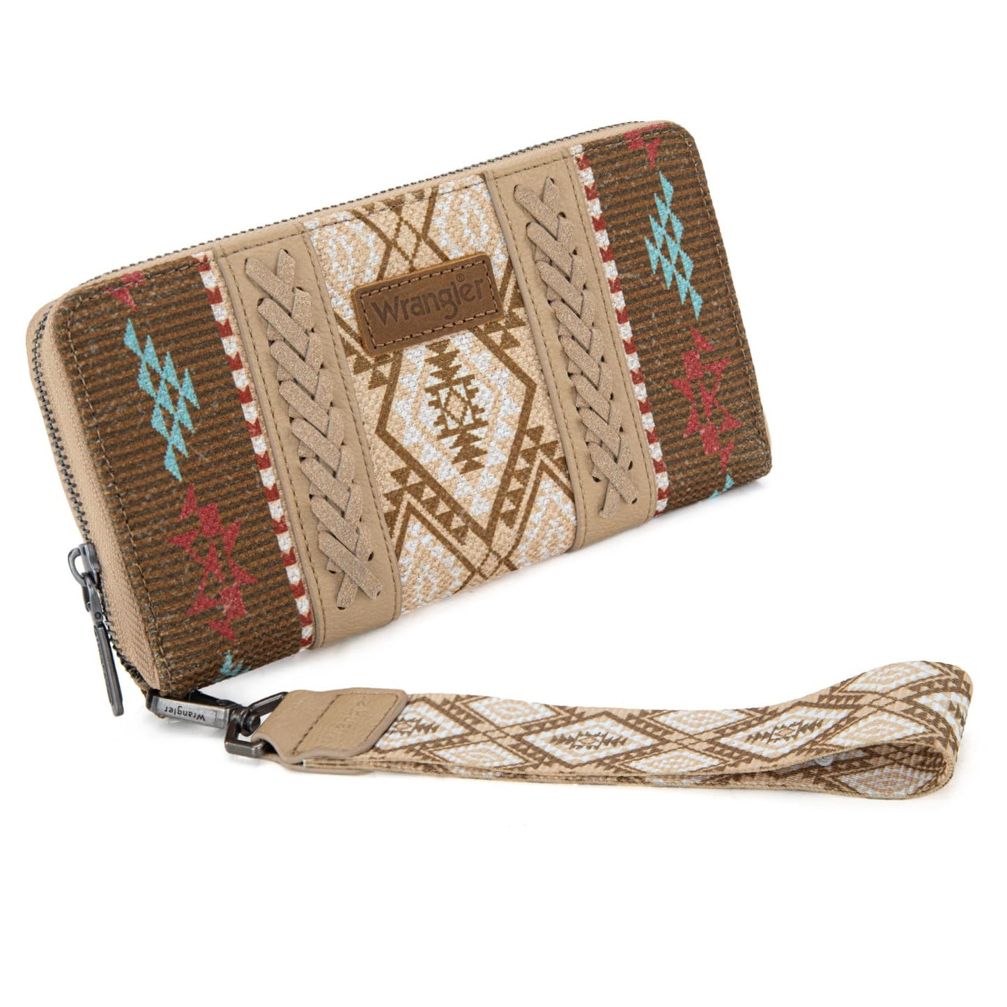 X Wrangler Wristlet Western Wallet Boho Aztec Credit Card Holder for Women