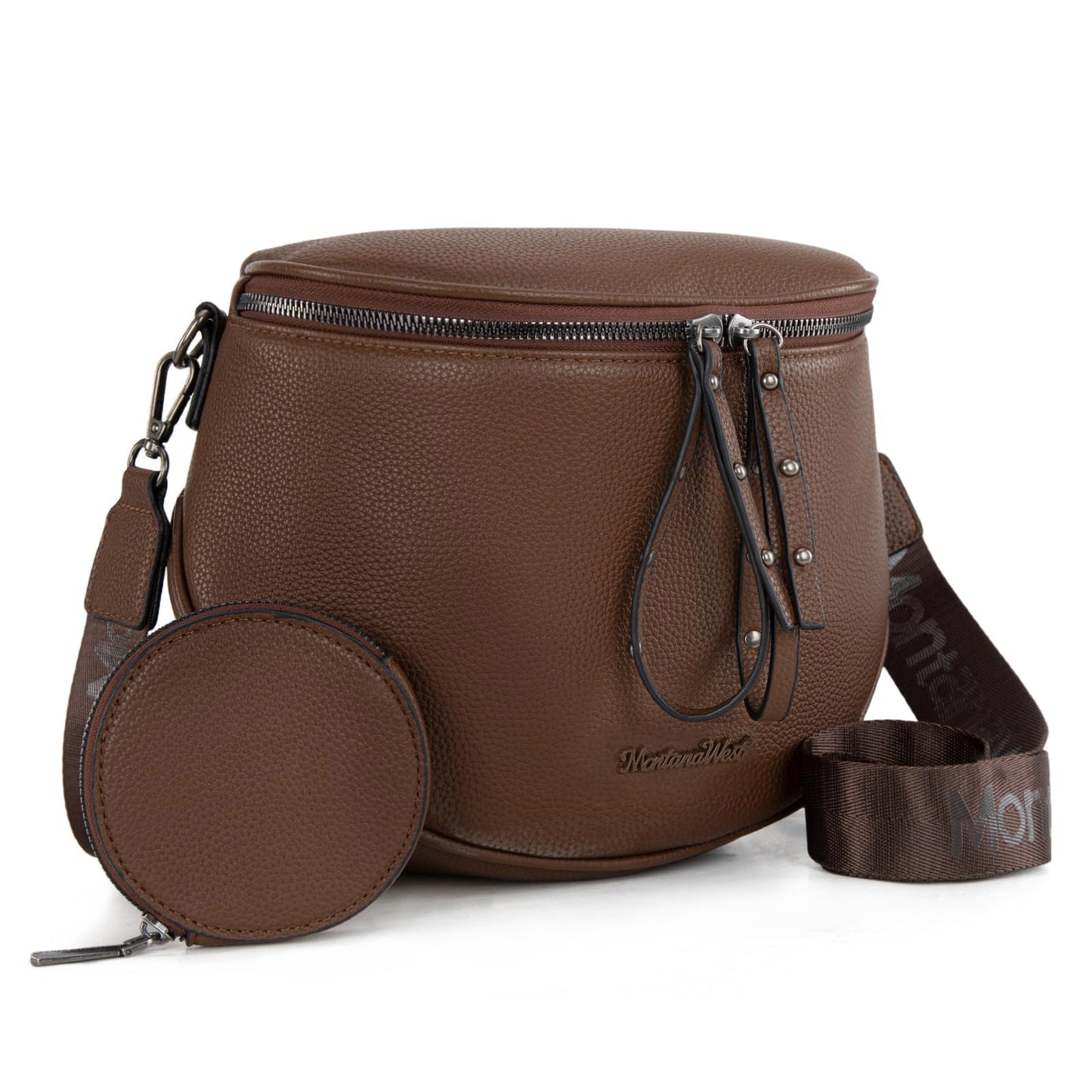 Montana West Crossbody Bag for Women, Large Bum Bag Purse Soft Vegan Leather Travel Fanny Pack with Coin Purse
