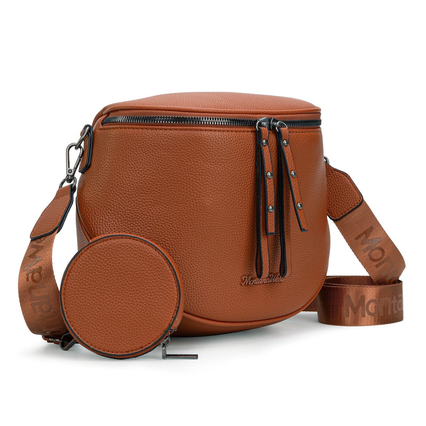 Montana West Crossbody Bag for Women, Large Bum Bag Purse Soft Vegan Leather Travel Fanny Pack with Coin Purse
