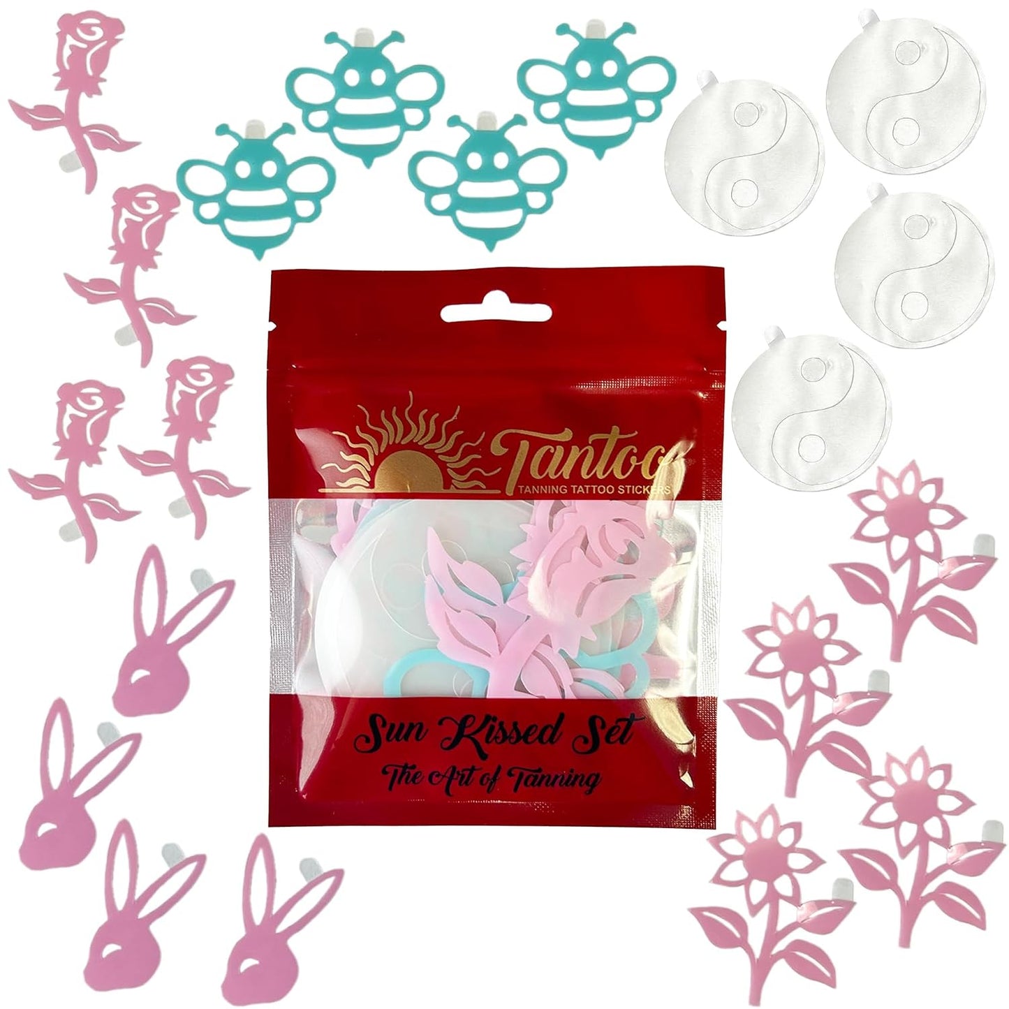 TanToo Tanning Stickers | Self Adhesive Tanning Stickers For Body | Ideal for Summer And Beach | Sun Kissed Set Version 4