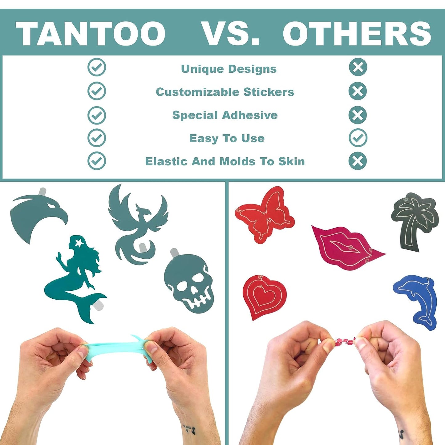 TanToo Tanning Stickers | Self Adhesive Tanning Stickers For Body | Ideal for Summer And Beach | Light Bringer Set Version 2