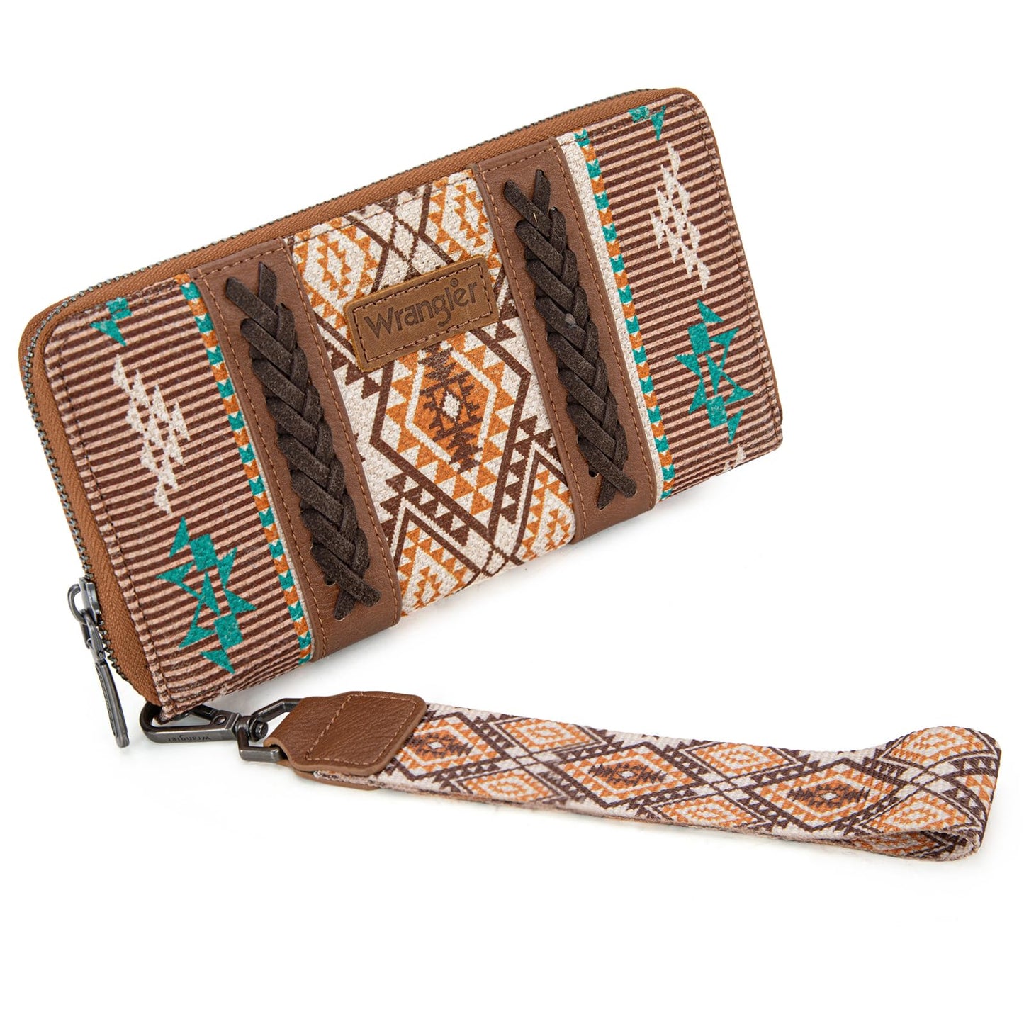 X Wrangler Wristlet Western Wallet Boho Aztec Credit Card Holder for Women