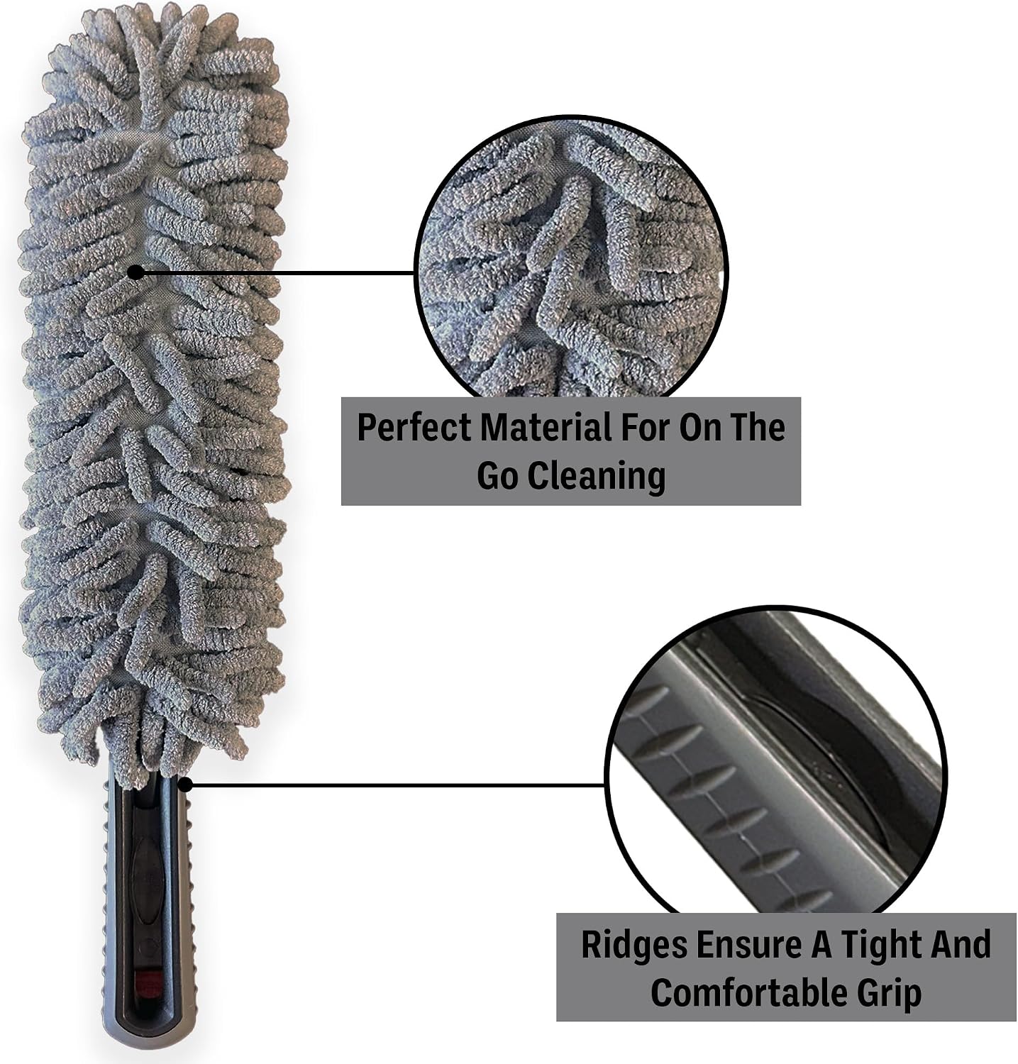 2 in 1 Car Duster Exterior | 13" Car Duster with Scrubbing and Mop Side | Flexible Design for Easy Maneuverability