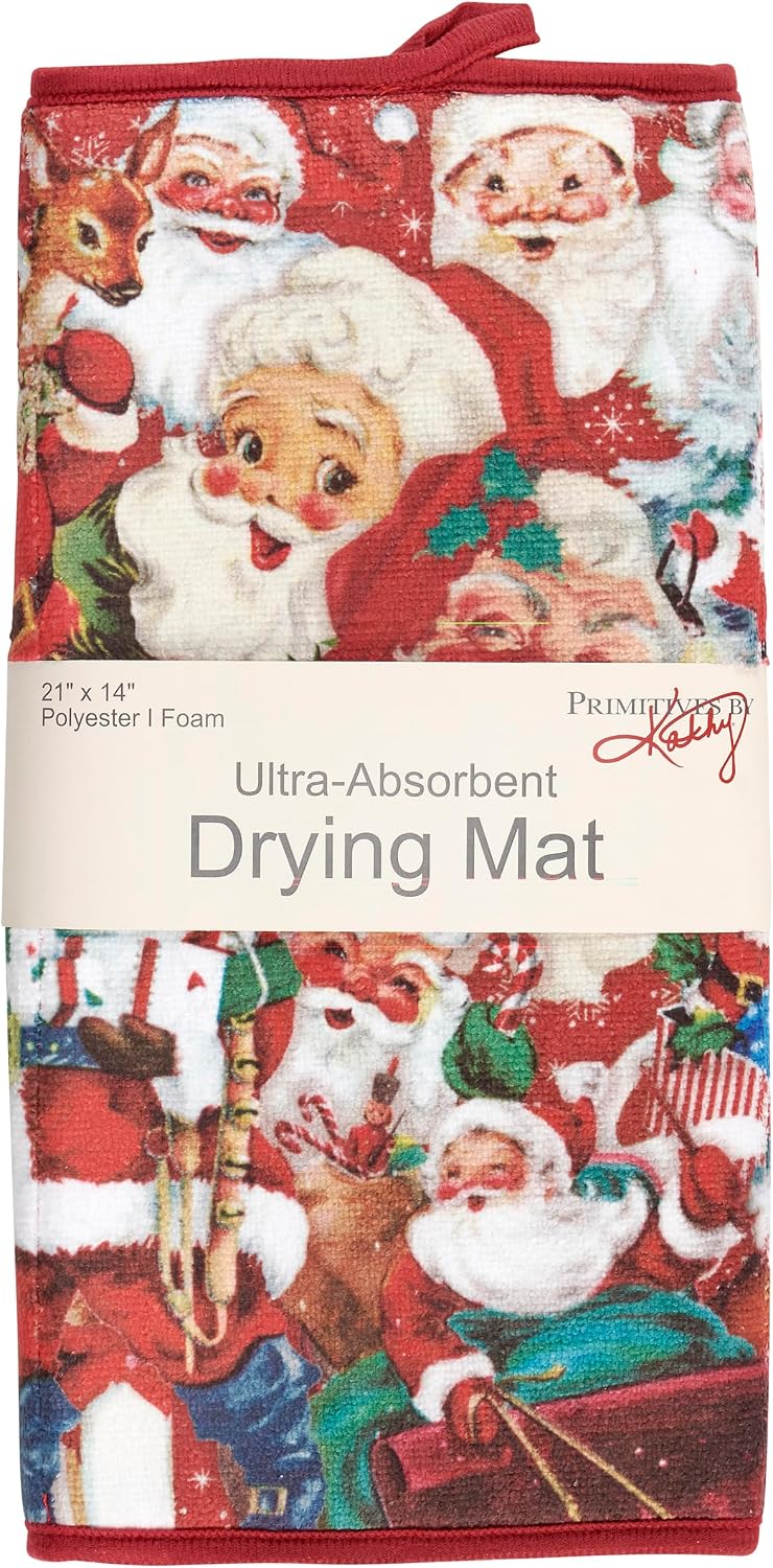 Primitives by Kathy Retro Santa Drying Mat