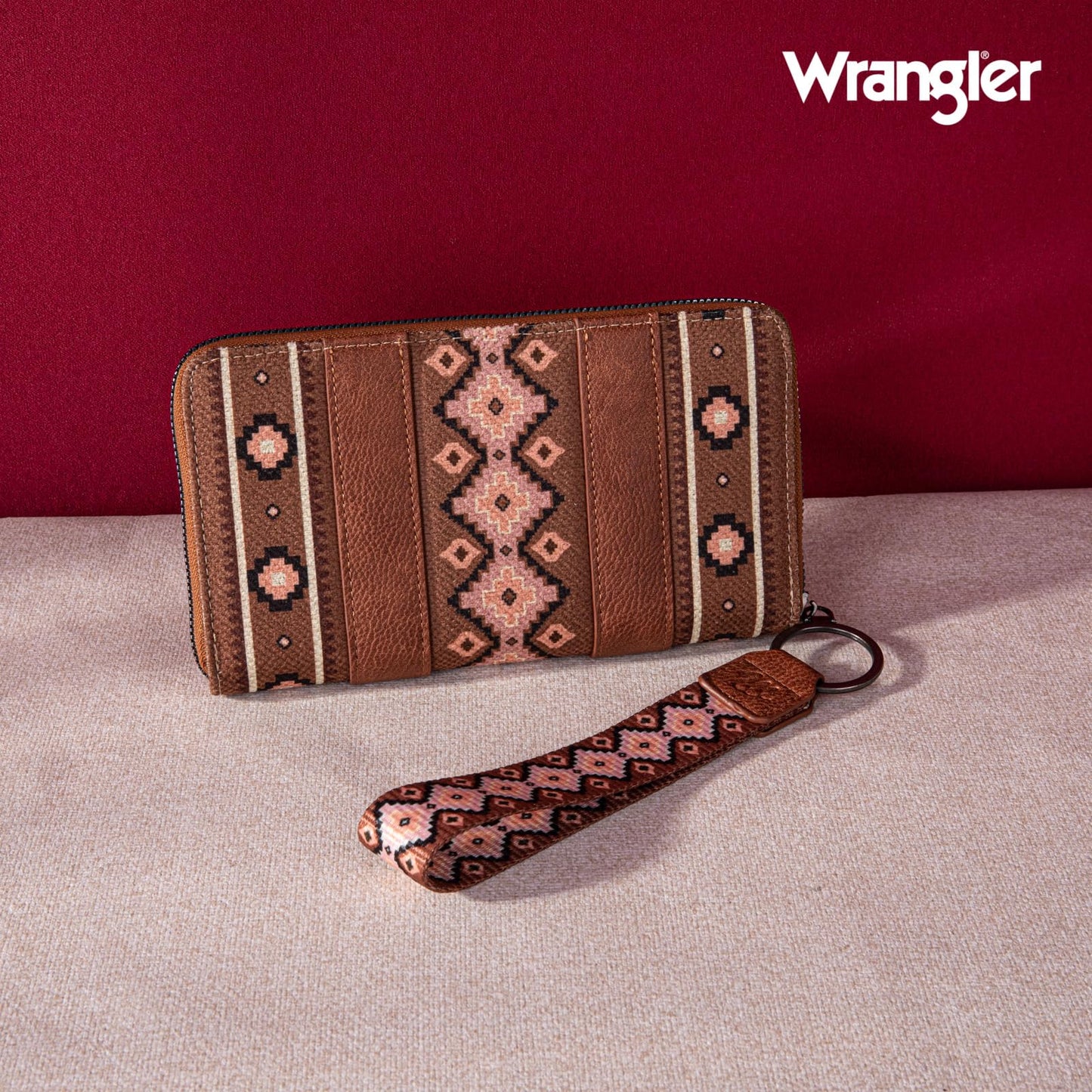 X Wrangler Wristlet Western Wallet Boho Aztec Credit Card Holder for Women