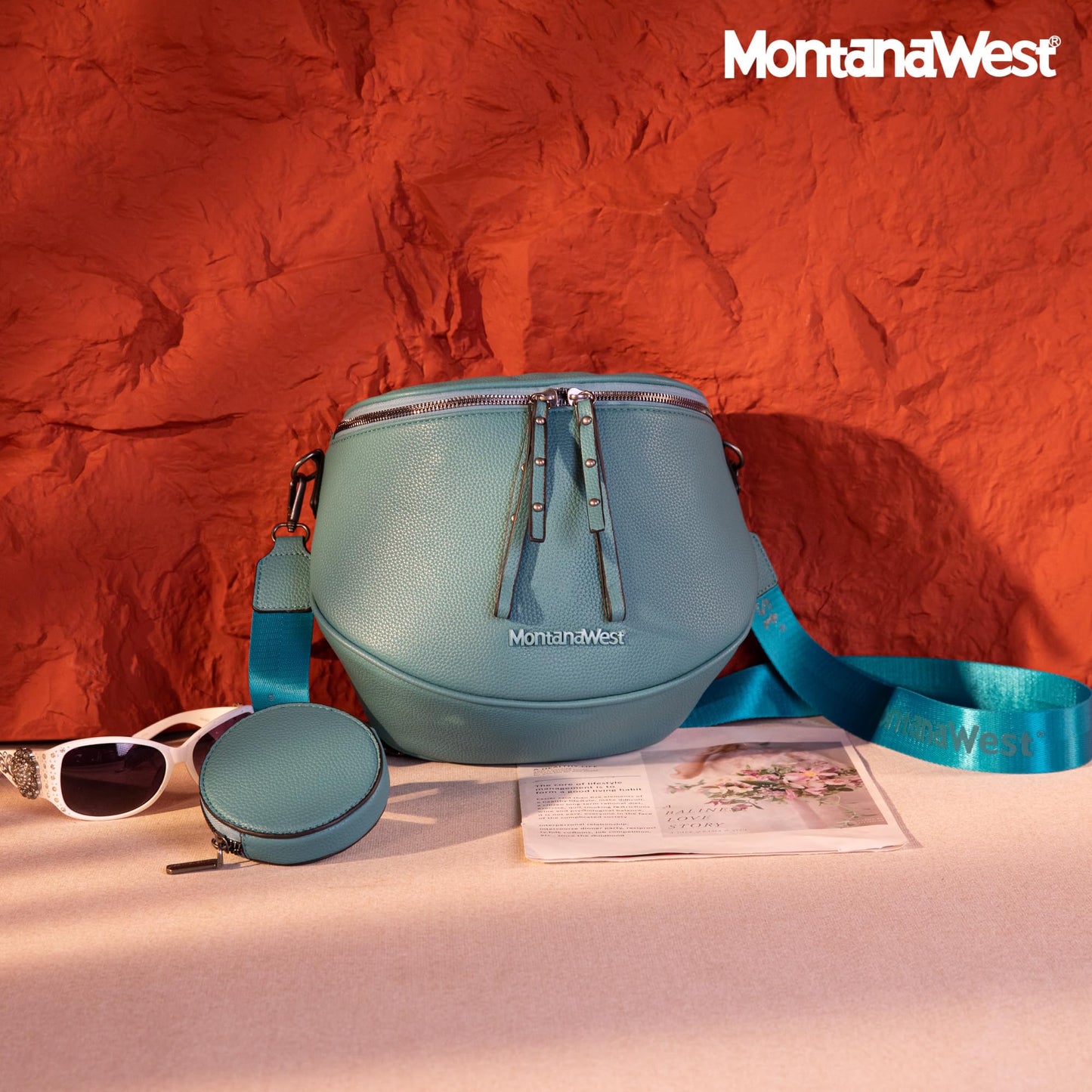 Montana West Crossbody Bag for Women, Large Bum Bag Purse Soft Vegan Leather Travel Fanny Pack with Coin Purse