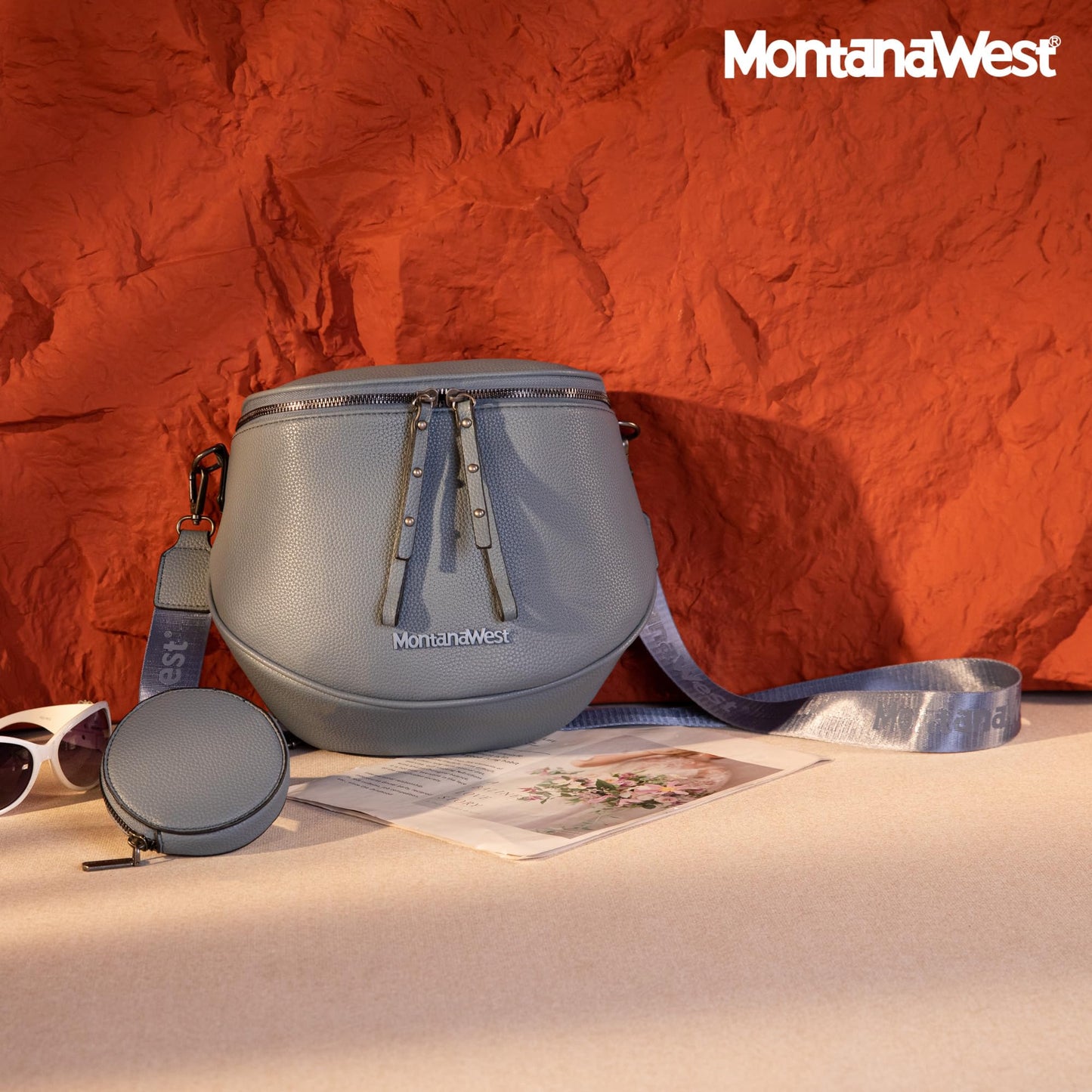Montana West Crossbody Bag for Women, Large Bum Bag Purse Soft Vegan Leather Travel Fanny Pack with Coin Purse