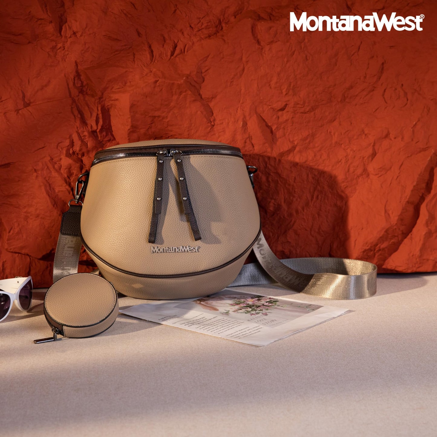 Montana West Crossbody Bag for Women, Large Bum Bag Purse Soft Vegan Leather Travel Fanny Pack with Coin Purse