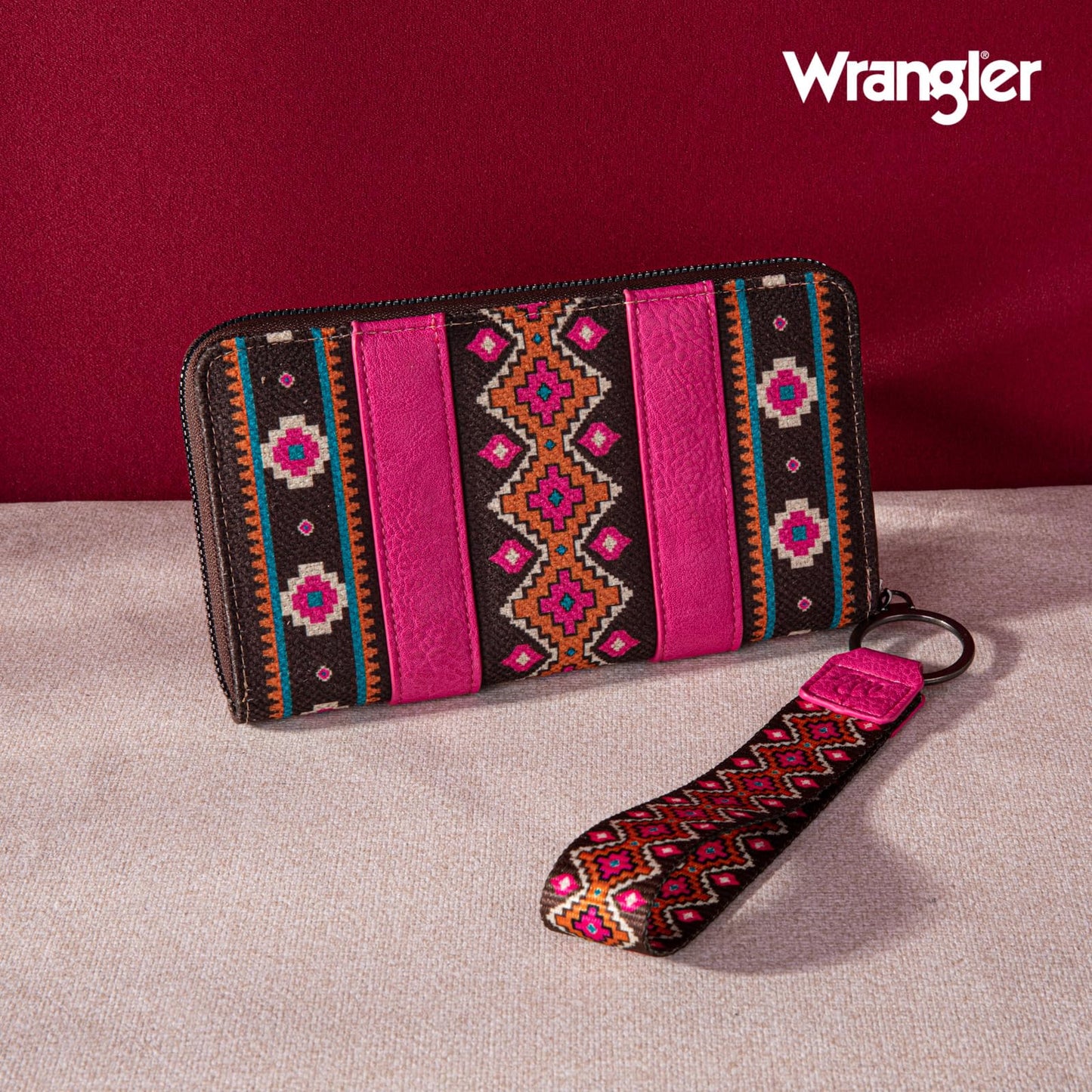 X Wrangler Wristlet Western Wallet Boho Aztec Credit Card Holder for Women