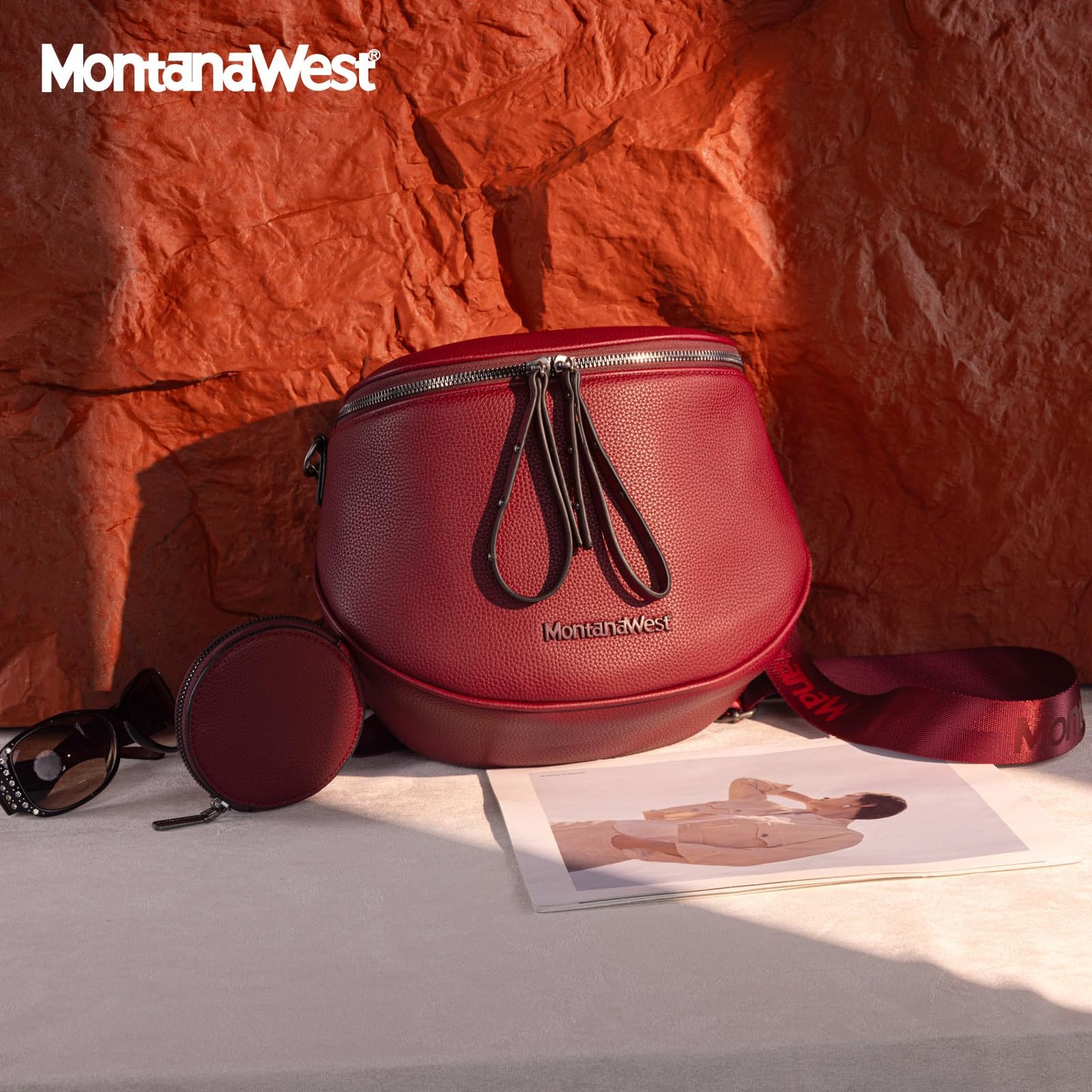 Montana West Crossbody Bag for Women, Large Bum Bag Purse Soft Vegan Leather Travel Fanny Pack with Coin Purse