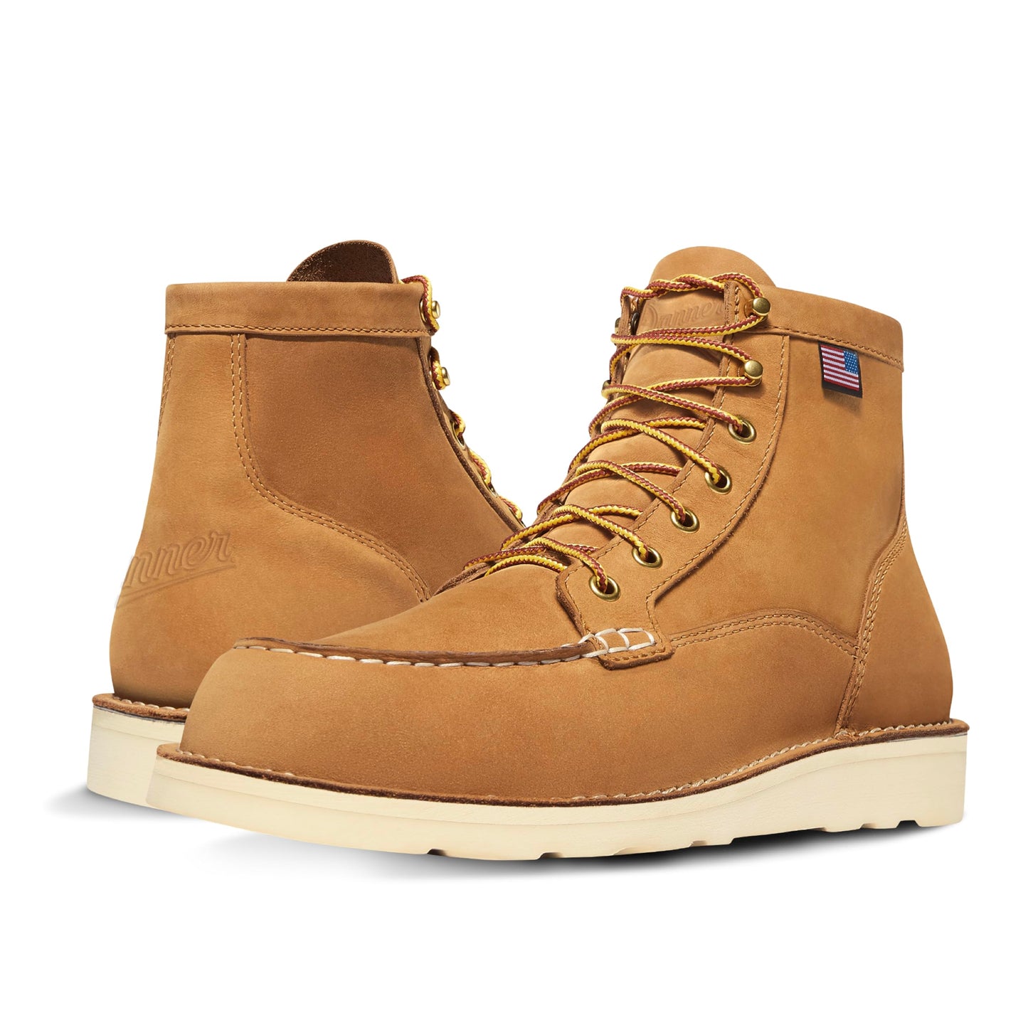 Danner 6” Bull Run Moc Toe Work Boots for Men - Oiled Full-Grain Leather Upper with Non Slip Wedge Outsole and 3-Density Cushion Footbed, EH Resistant