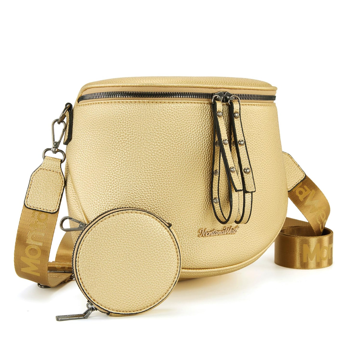 Montana West Crossbody Bag for Women, Large Bum Bag Purse Soft Vegan Leather Travel Fanny Pack with Coin Purse