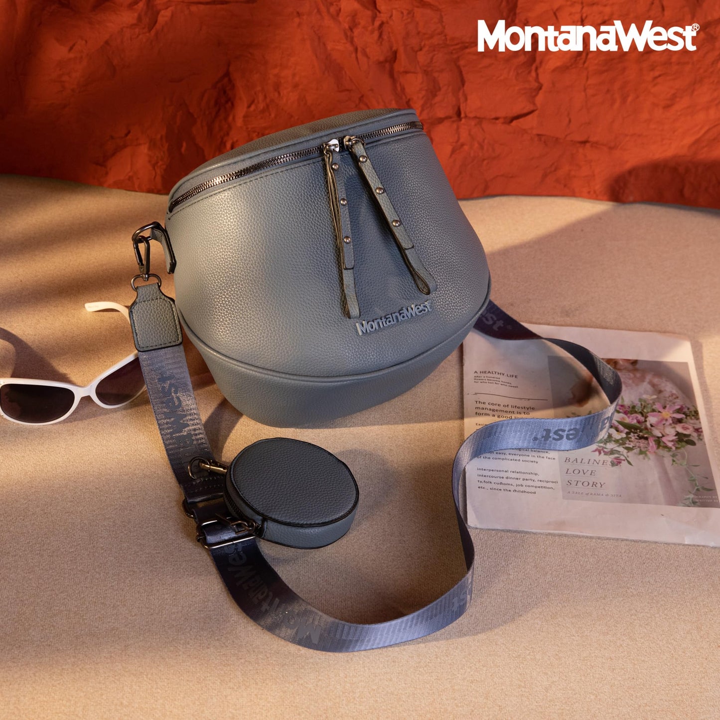 Montana West Crossbody Bag for Women, Large Bum Bag Purse Soft Vegan Leather Travel Fanny Pack with Coin Purse