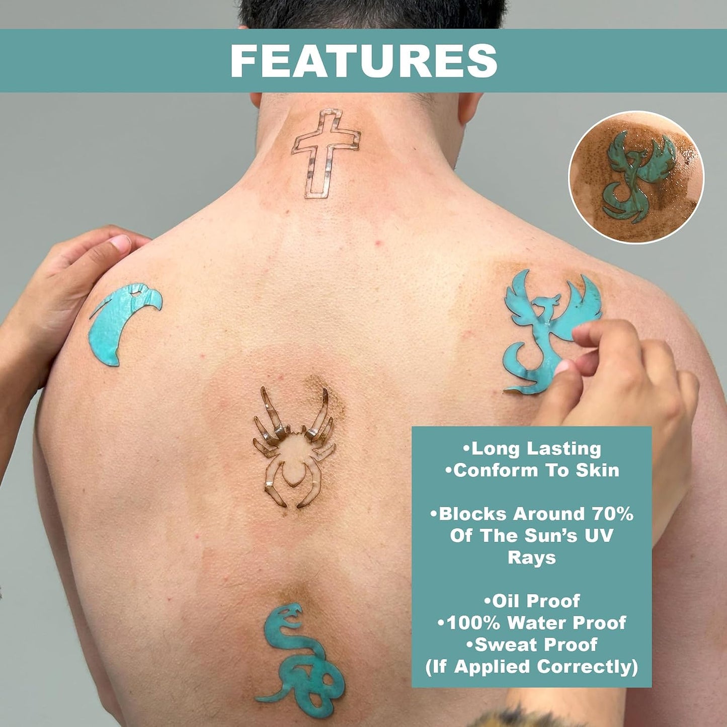 TanToo Tanning Stickers | Self Adhesive Tanning Stickers For Body | Ideal for Summer And Beach | Light Bringer Set Version 2