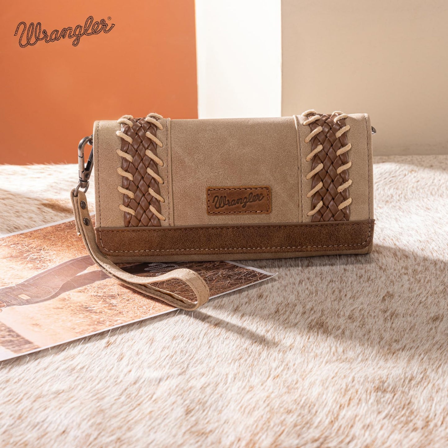 X Wrangler Wristlet Western Wallet Boho Aztec Credit Card Holder for Women