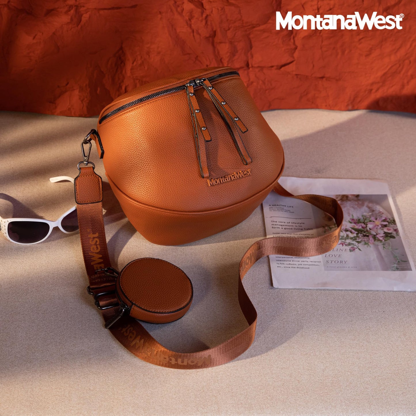 Montana West Crossbody Bag for Women, Large Bum Bag Purse Soft Vegan Leather Travel Fanny Pack with Coin Purse