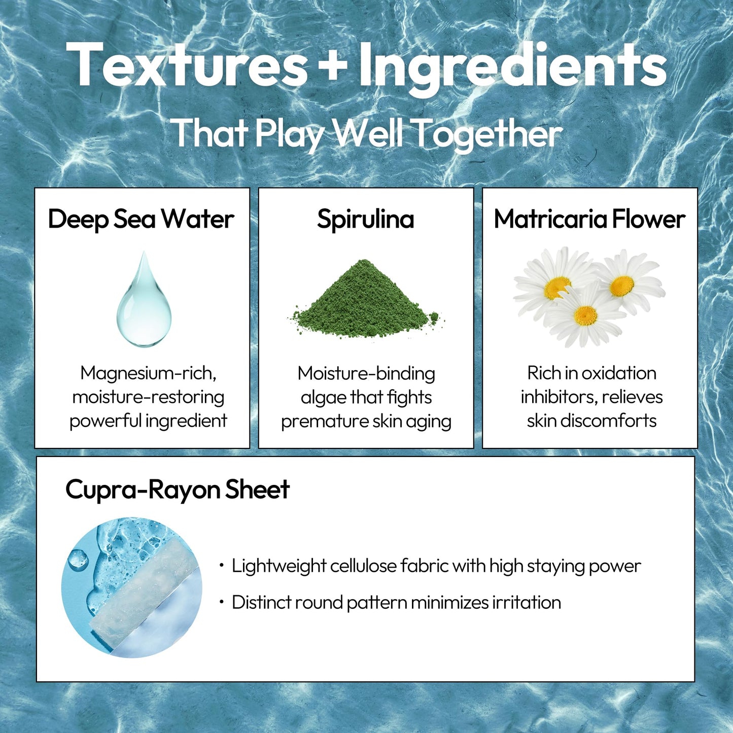 LAPCOS K Beauty Seaweed Sheet Mask - Purifying & Hydrating Face Masks with Hyaluronic Acid & Squalane for Dull, Dry Skin & Uneven Texture - Highly Breathable Lyocell Sheet Korean Skin Care (Pack of 5)