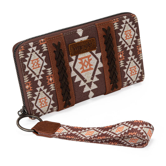 X Wrangler Wristlet Western Wallet Boho Aztec Credit Card Holder for Women