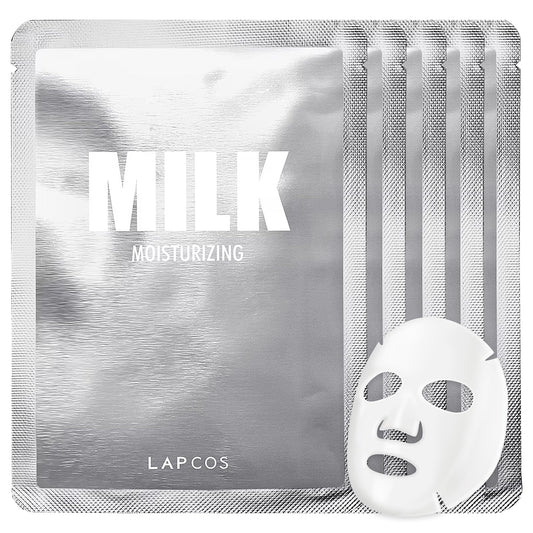 LAPCOS K Beauty Seaweed Sheet Mask - Purifying & Hydrating Face Masks with Hyaluronic Acid & Squalane for Dull, Dry Skin & Uneven Texture - Highly Breathable Lyocell Sheet Korean Skin Care (Pack of 5)