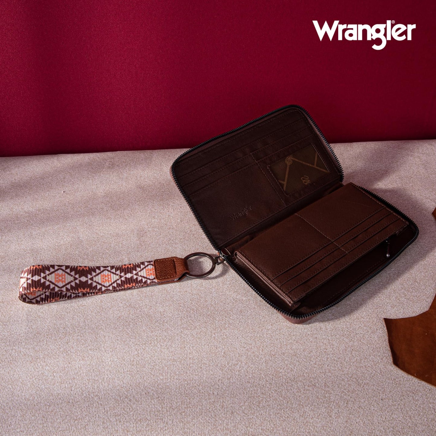 X Wrangler Wristlet Western Wallet Boho Aztec Credit Card Holder for Women