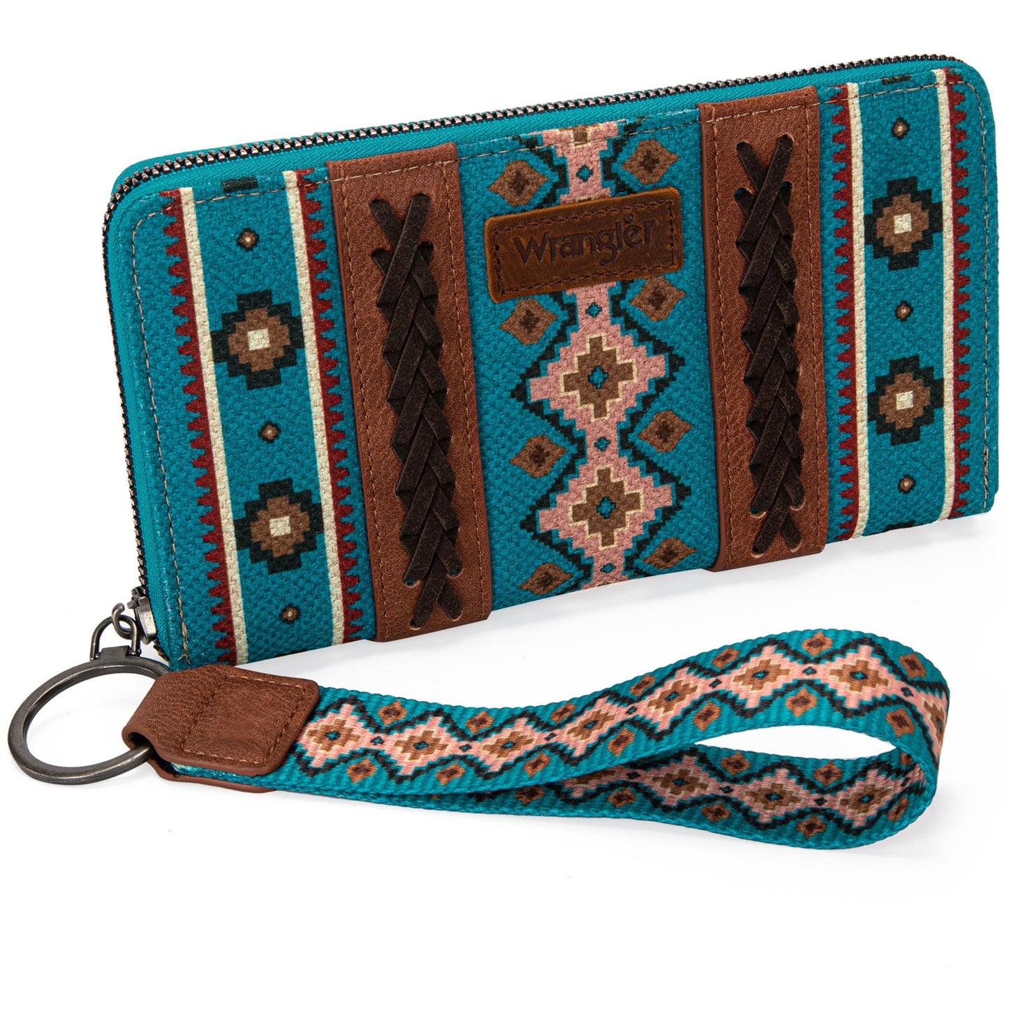 X Wrangler Wristlet Western Wallet Boho Aztec Credit Card Holder for Women